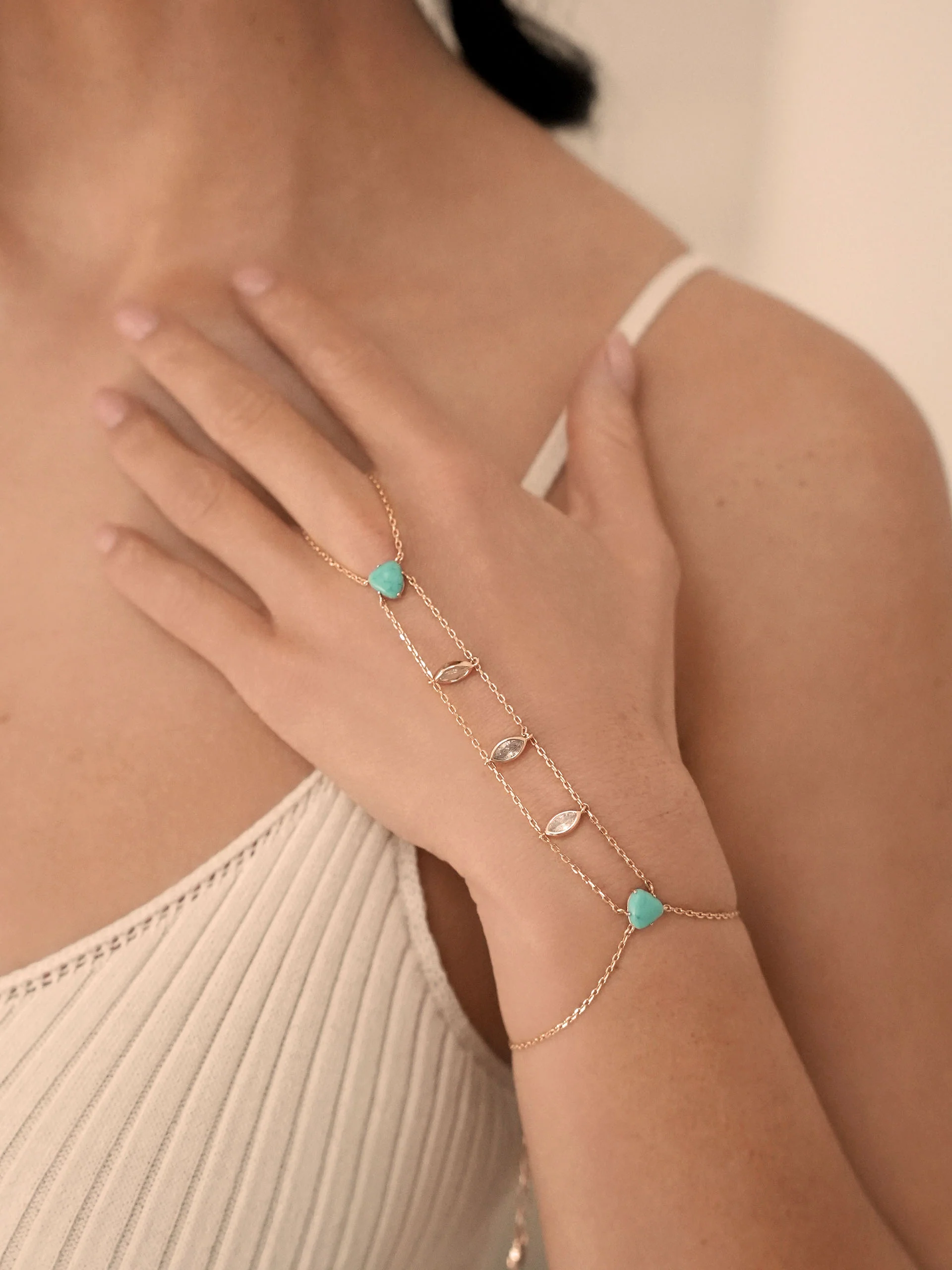 Turquoise Solstice Hand Chain