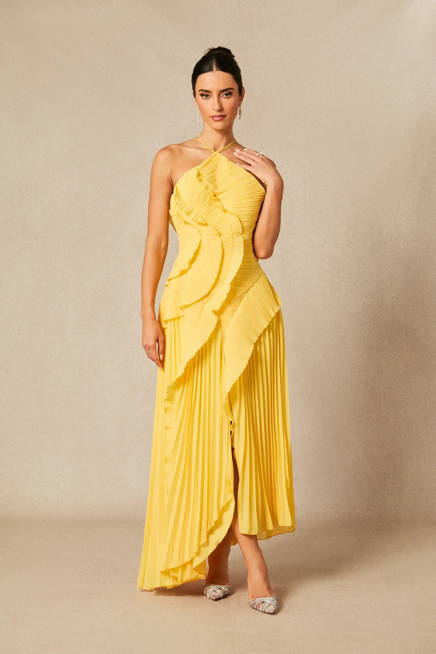 Aria Pleated Maxi Dress