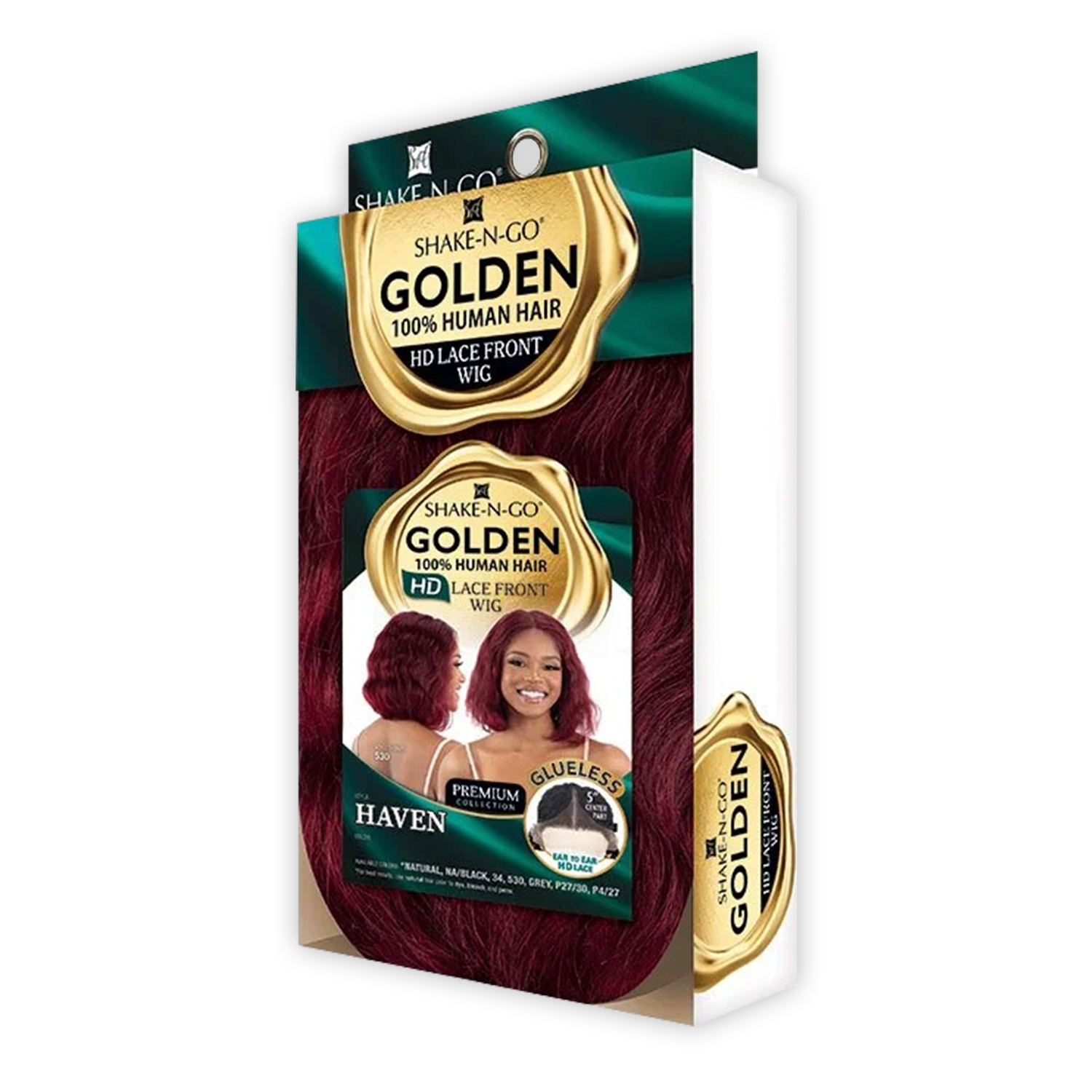 Shake-N-Go Human Hair HD Lace Front Wig Glueless Golden Haven