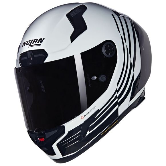 Nolan X-804 RS Full-Face Helmet – ULTRA CARBON – ALA – White / BlackRef: NL1620
