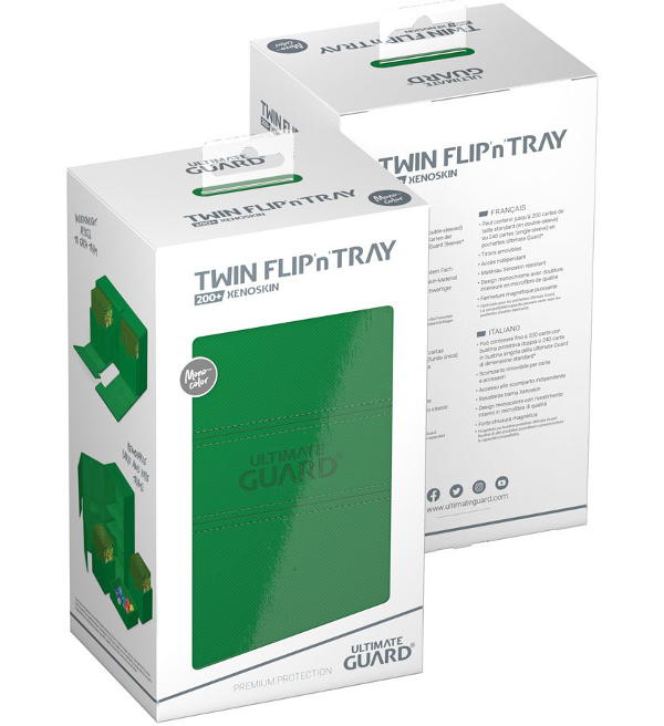 Ultimate Guard Twin Flip'n'Tray 200+ XenoSkin Monocolor - Green