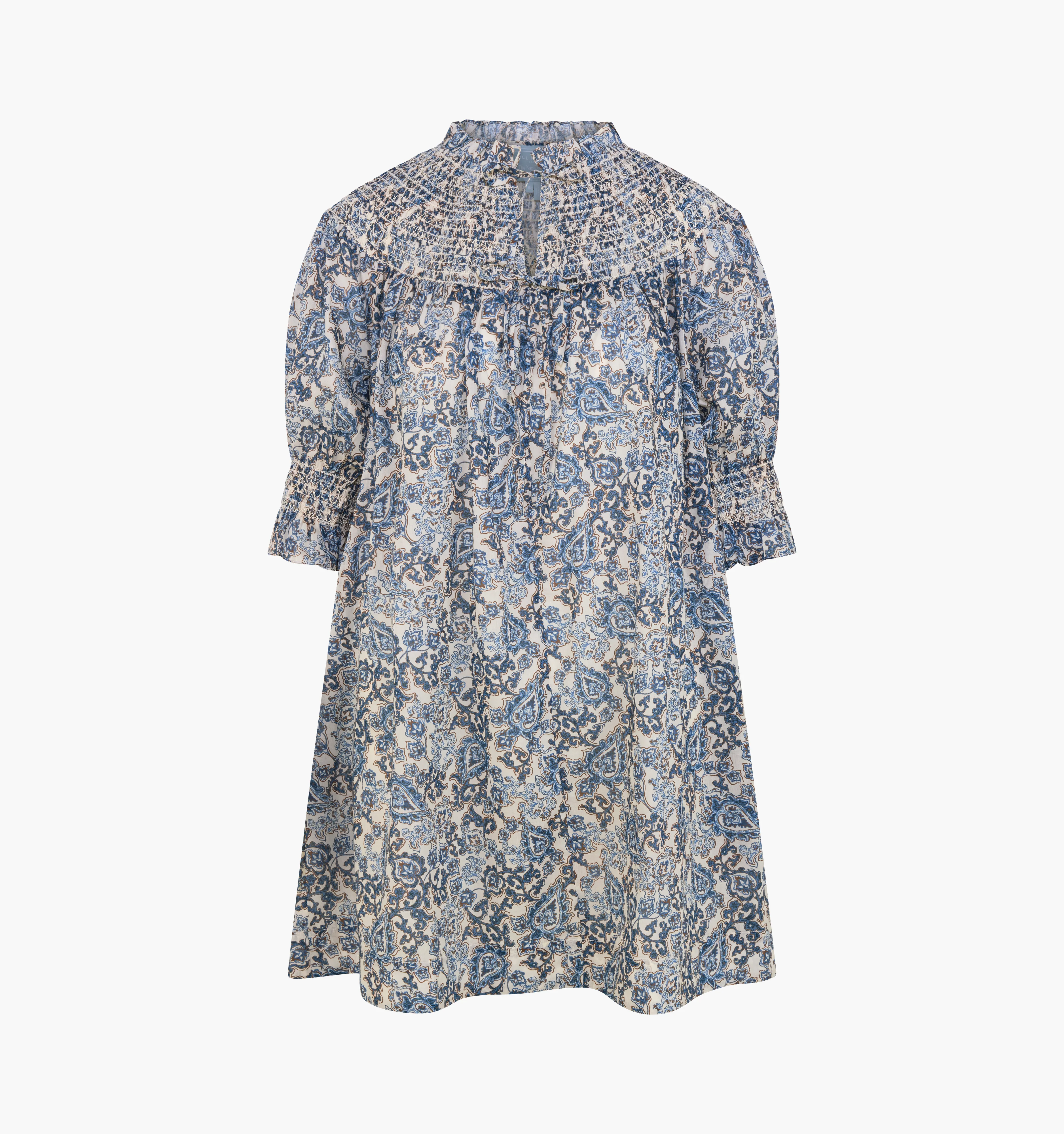 The Zinnia Mini Dress -  Chedworth Paisley Blue