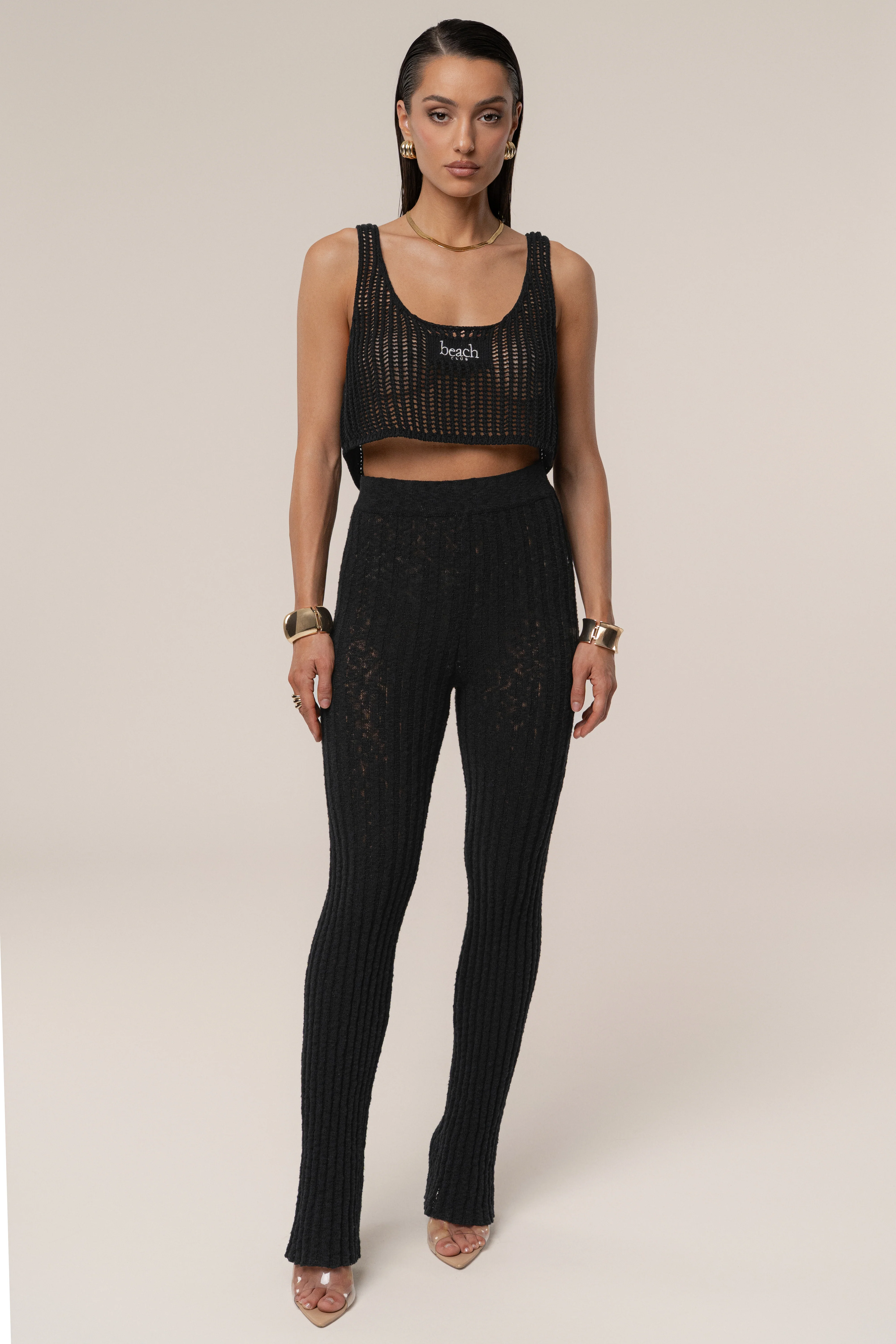 Black Beach Club Crochet Top