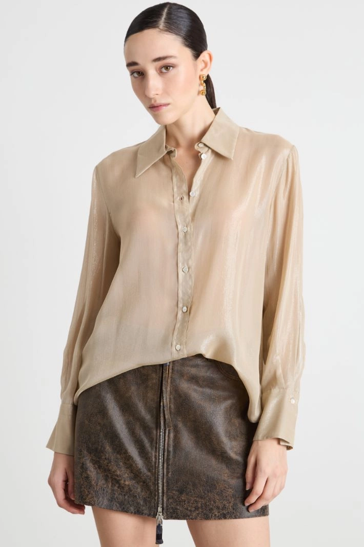 Foiled chiffon blouse - GOLD