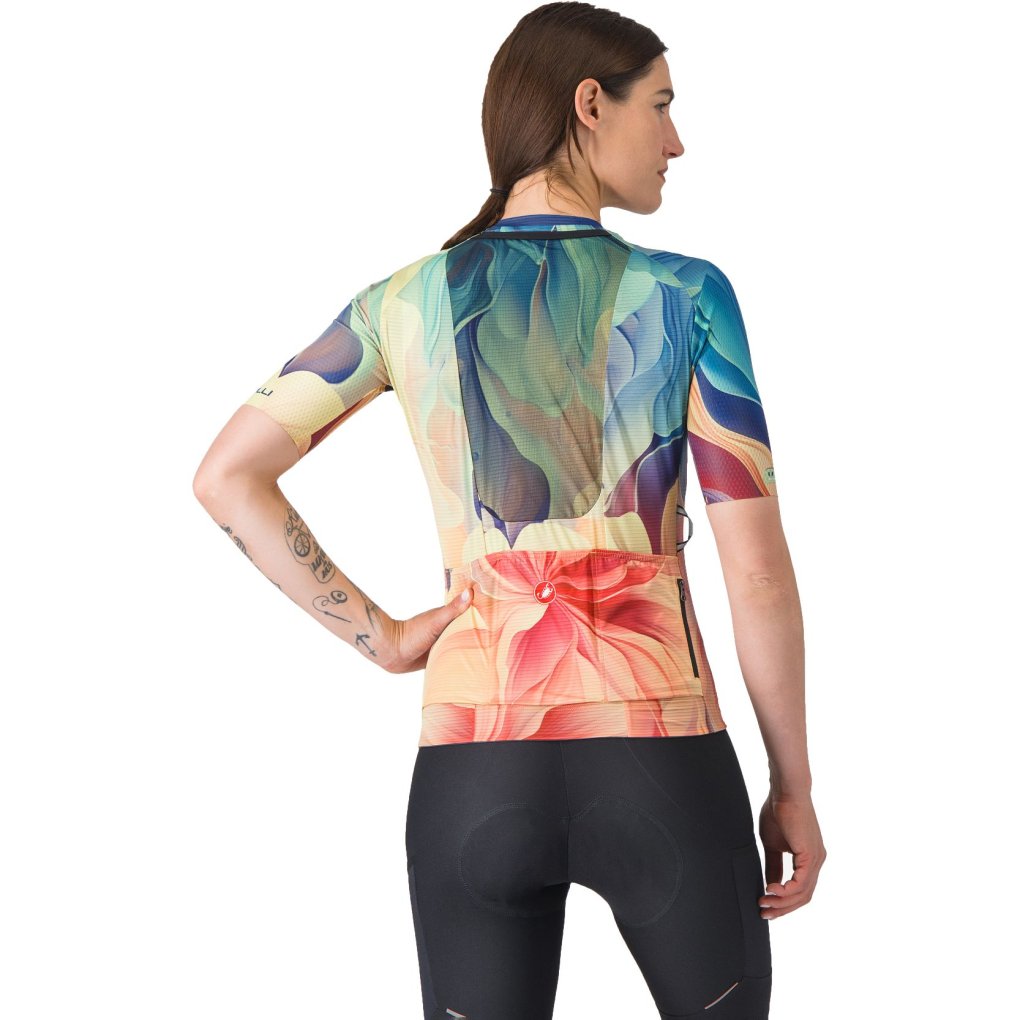 Castelli Unlimited Pro Jersey Women - multicolor green/orange 985