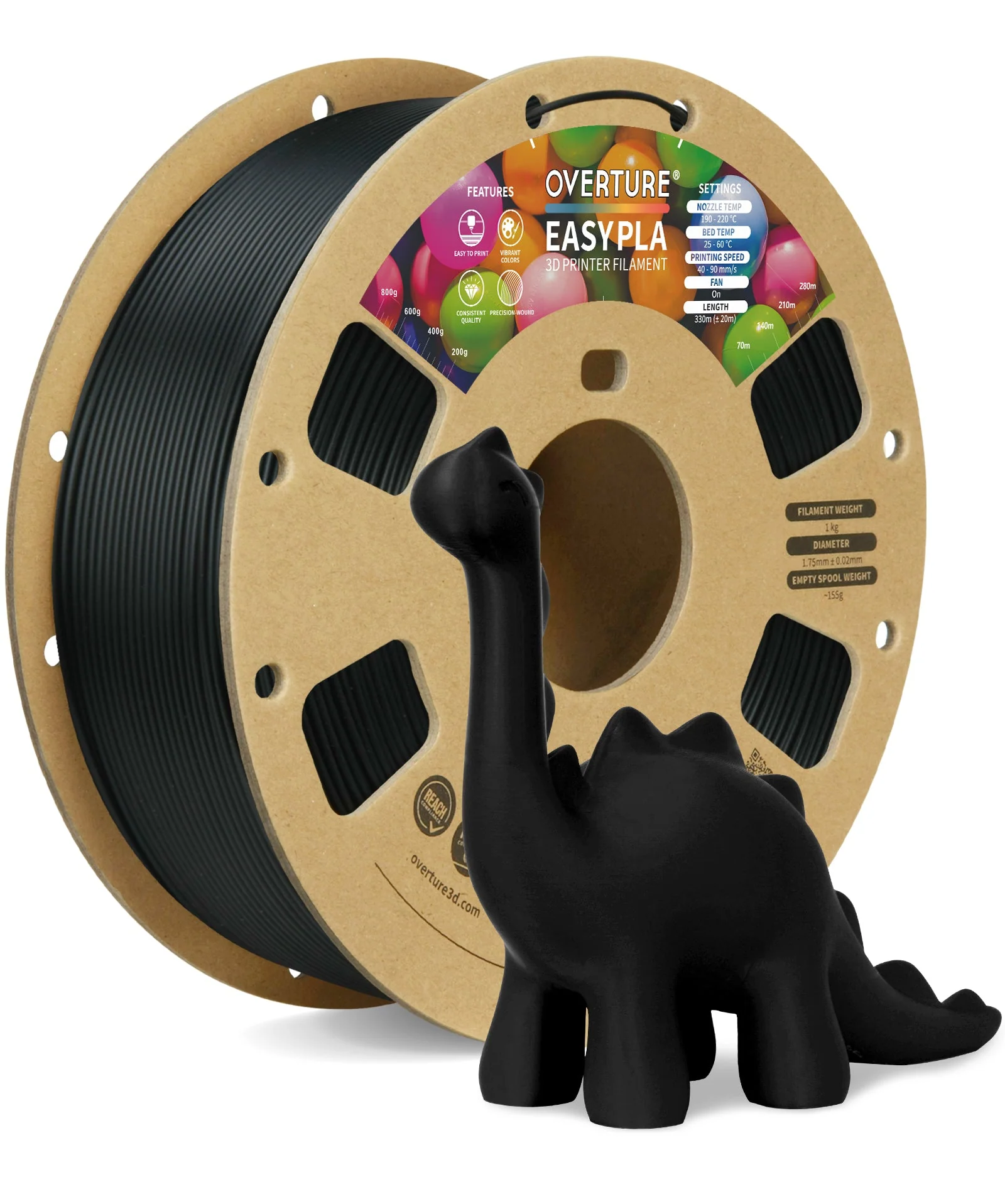 Overture Easy PLA 3D Printer Filament 1.75mm