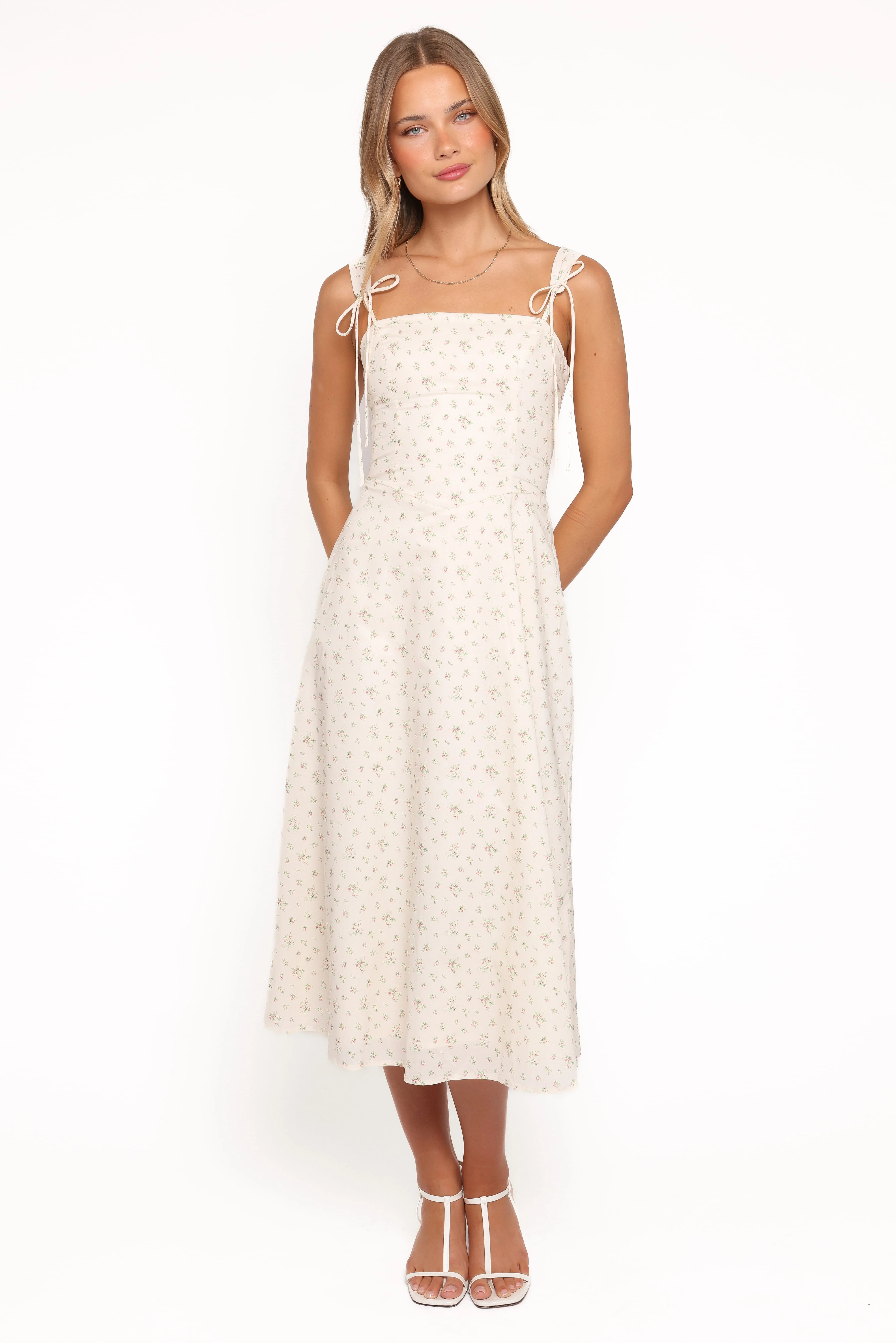 Clarissa Midi Dress - White Betty