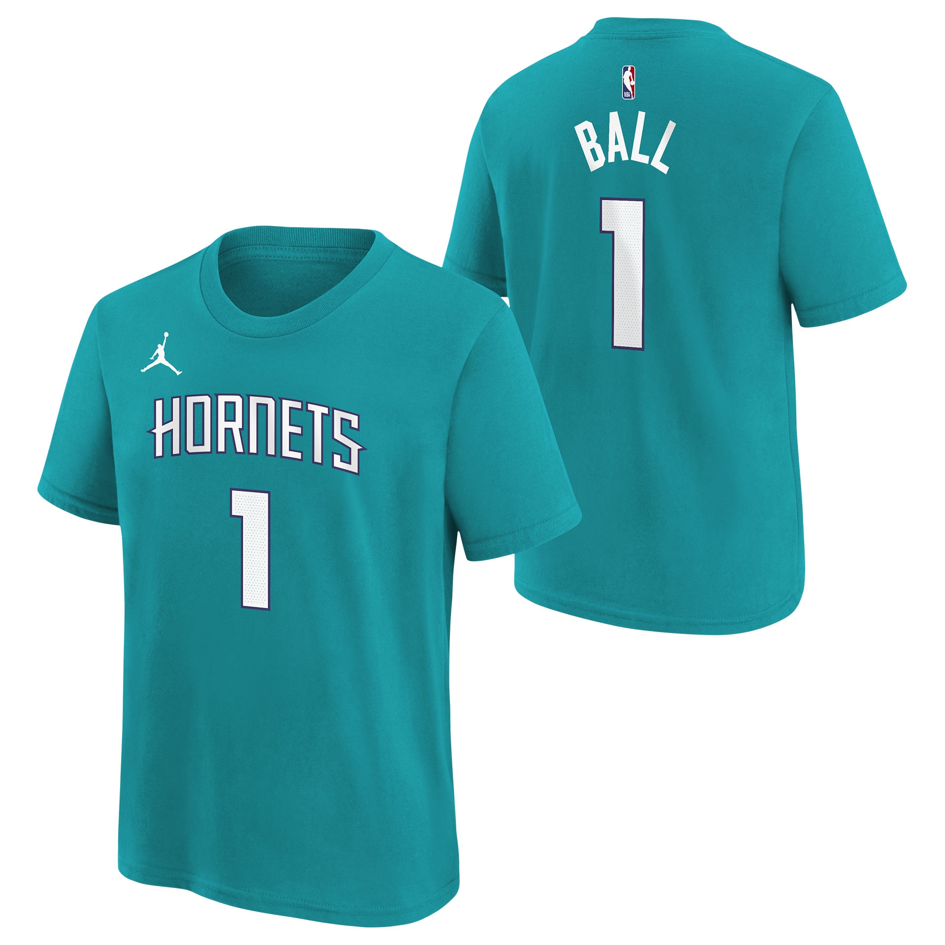Lamelo Ball #1 Charlotte Hornets Player NBA T-Shirt Teal (YOUTH)