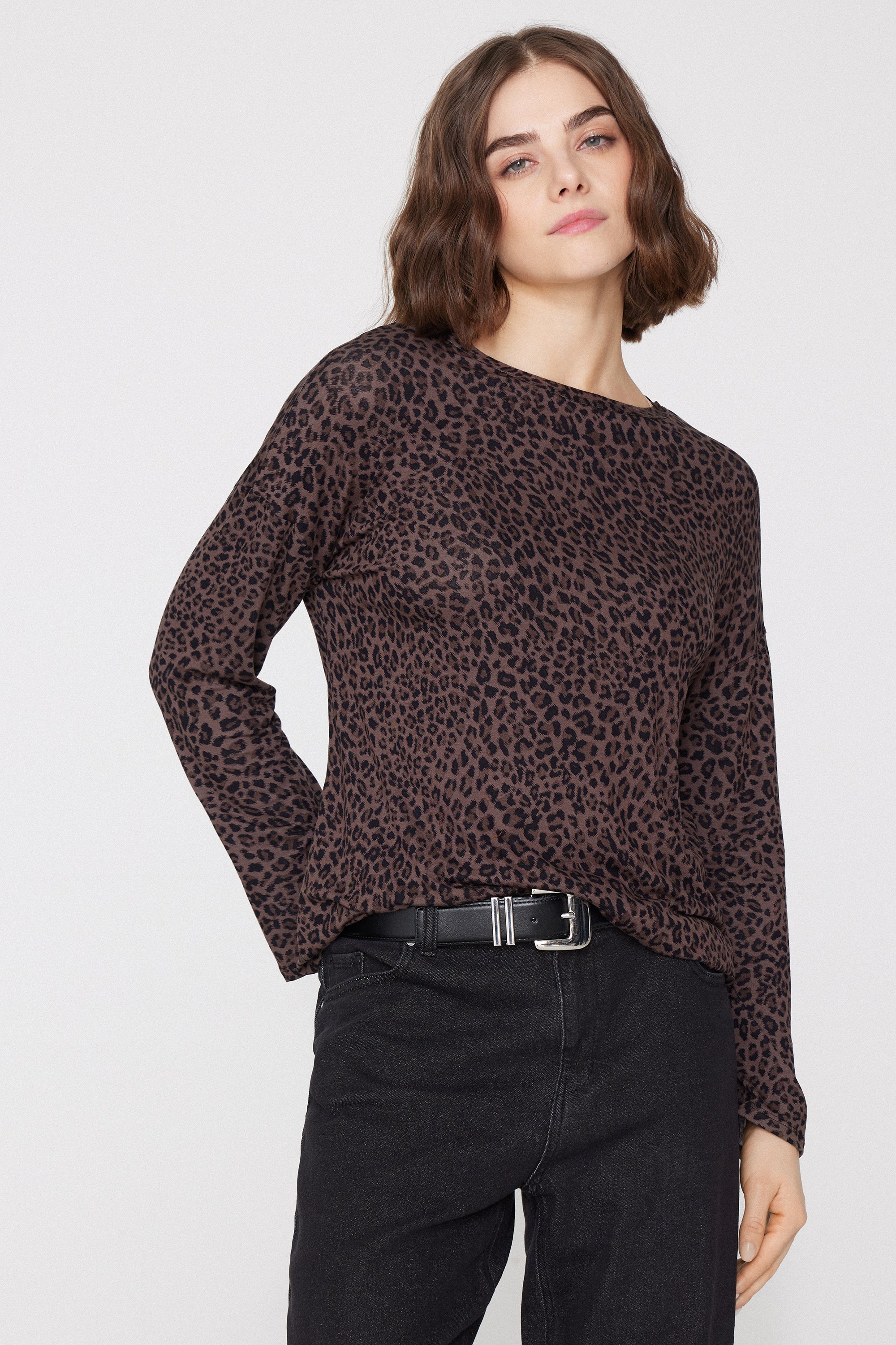 Long Sleeve Oversized Viscose Top
