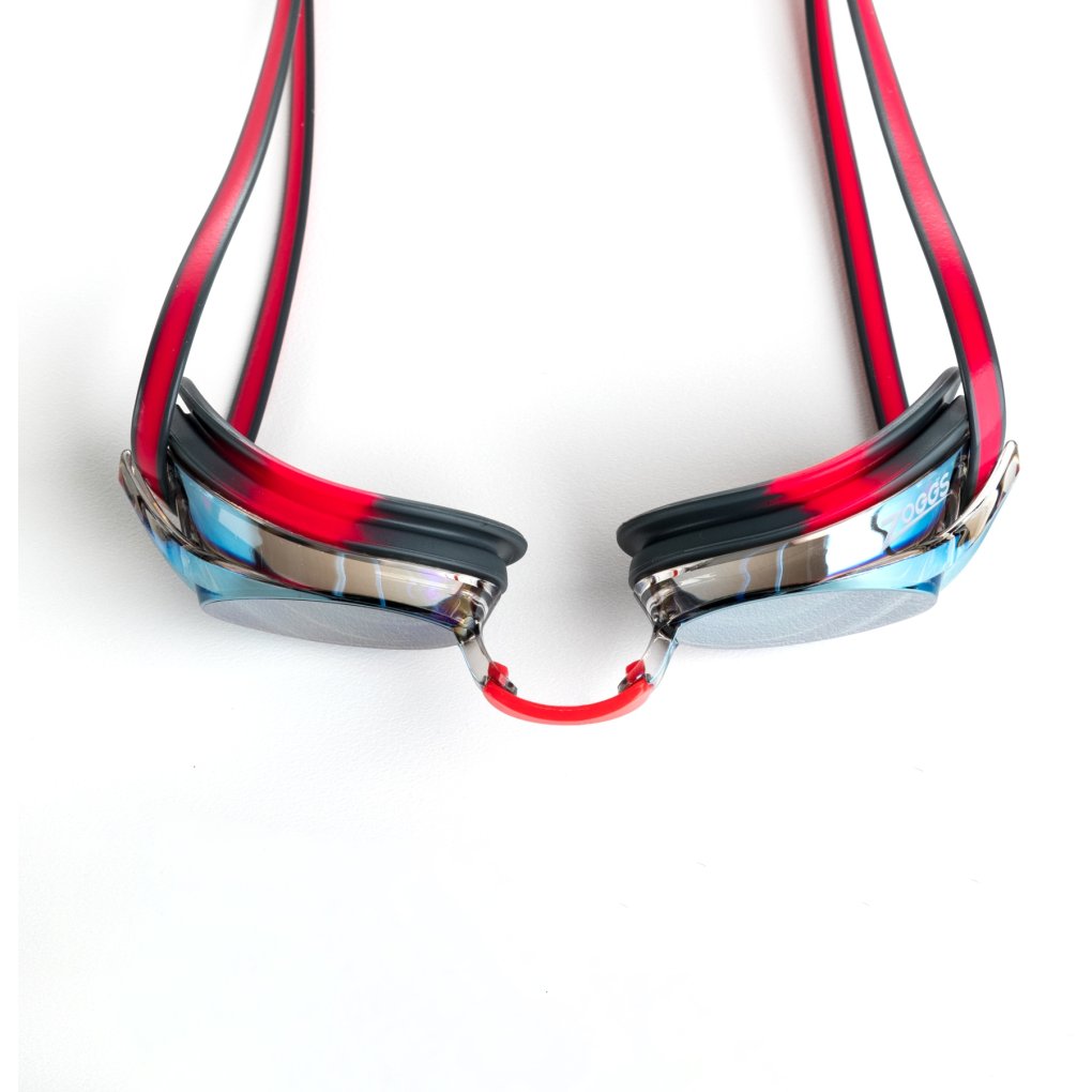 Zoggs Racer Titanium Swimming Goggles - Grey/Red - Mirror Gold