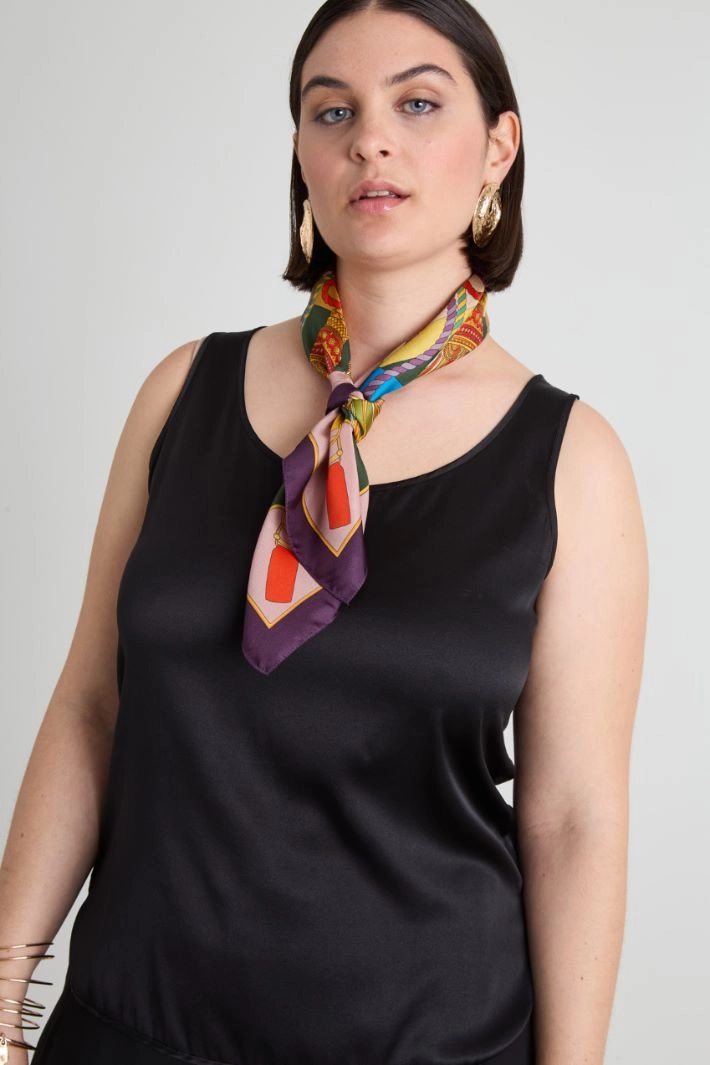 Silk twill scarf - VIOLET PINK