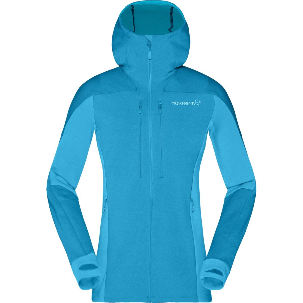 Norrona trollveggen Powerstretch Pro Zip Hood Jacket Women - Hawaiian Surf