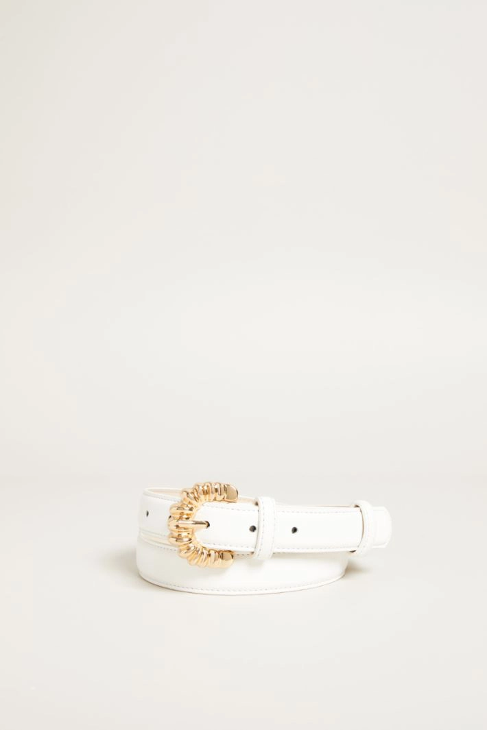 Belt with torchon buckle - WHITE