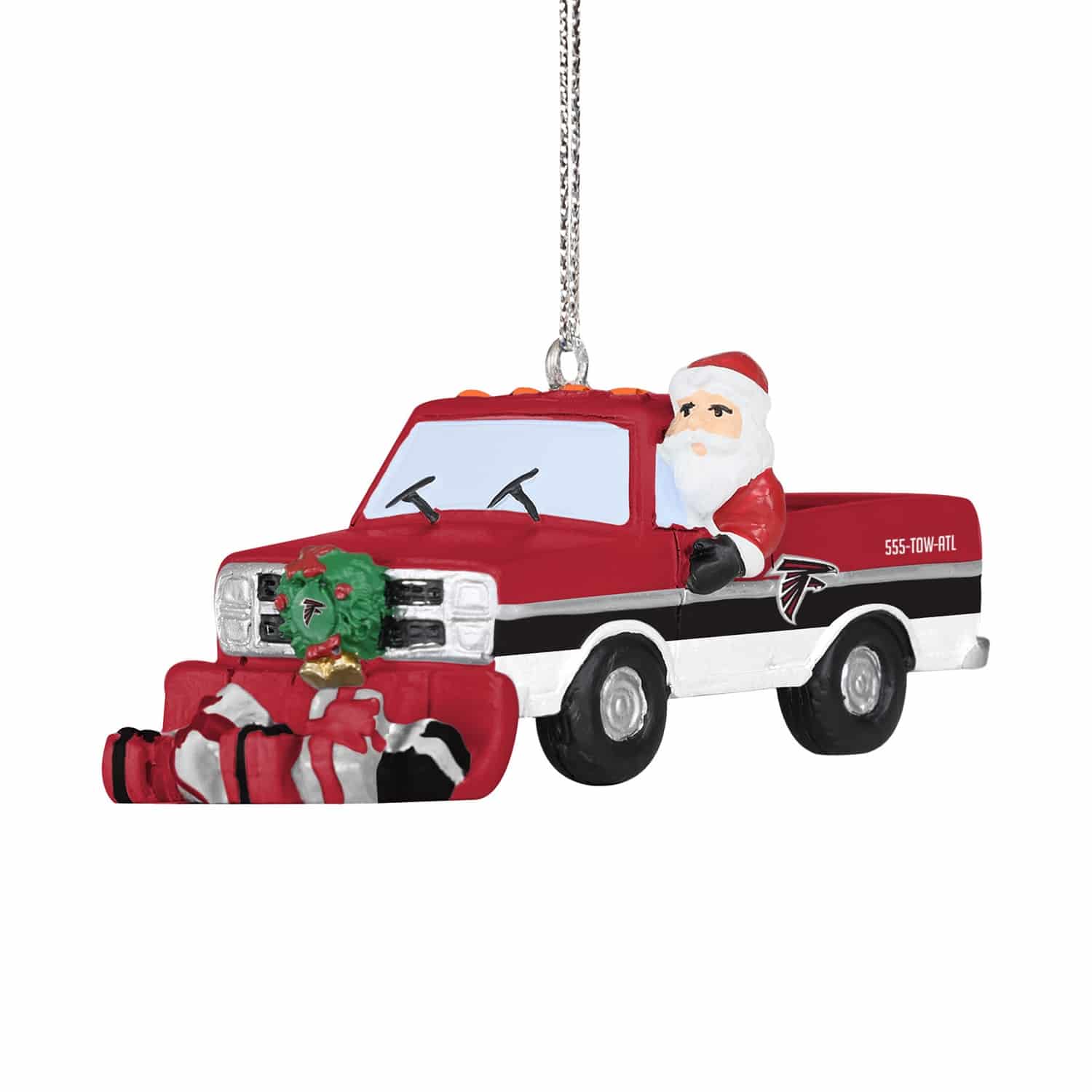 Atlanta Falcons NFL Snow Plow Truck Christmas Ornament