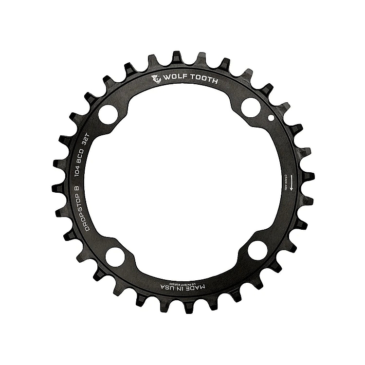Wolf Tooth Chainring | 104 BCD | 4-Arm | Drop Stop B - black