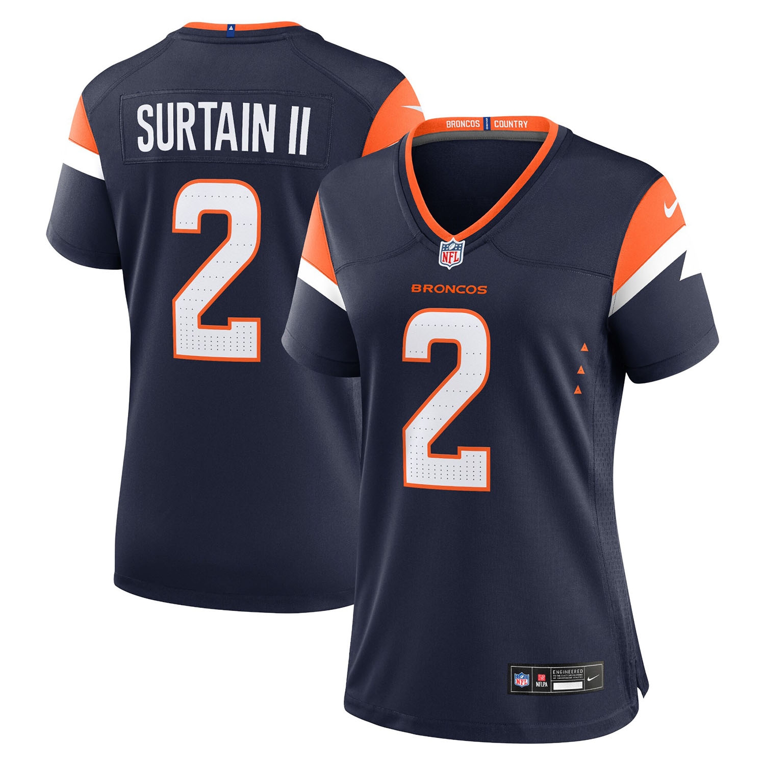 Patrick Surtain II #2 Denver Broncos Nike Game NFL Jersey Navy (WOMEN'S)