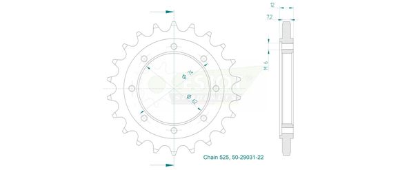 Esjot 22-tooth Output SprocketRef: Esjo00133A / 12122379