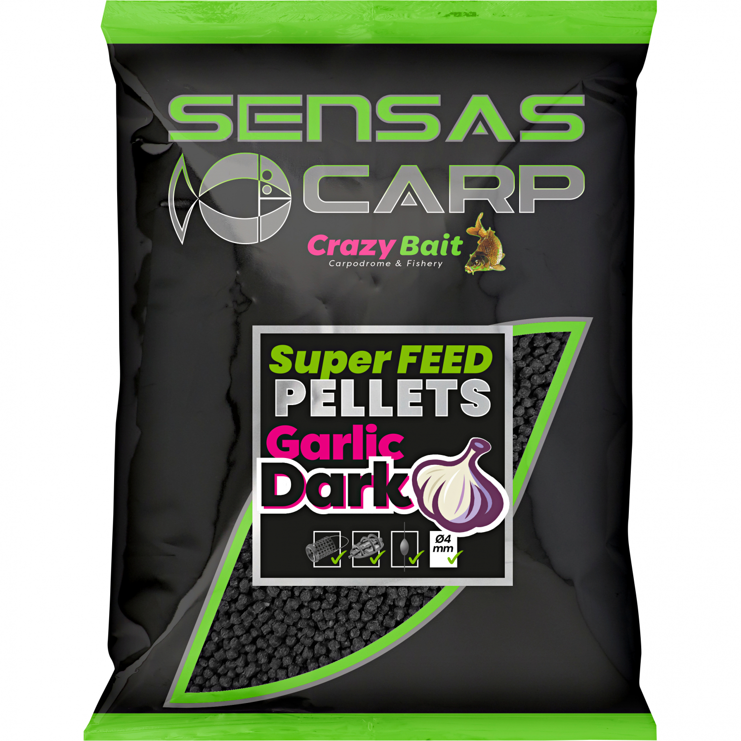 Sensas Super Feed Pellets (Garlic Dark)