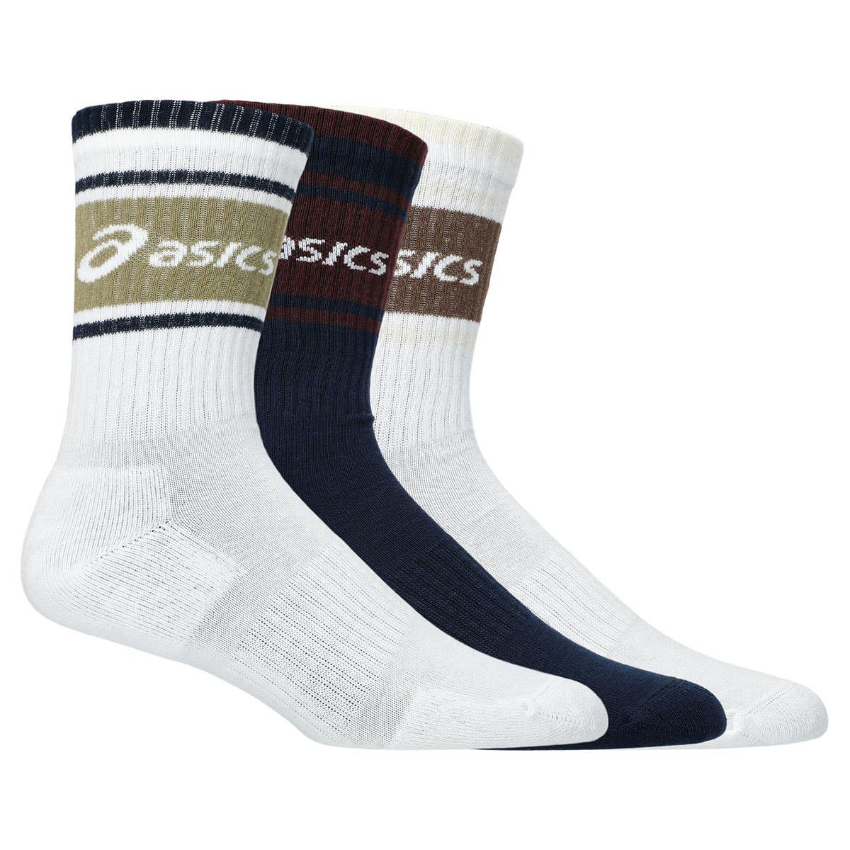 PACK 3 SOCKS ASICS LOGO CREW SOCK WHITE/NAVY BLUE