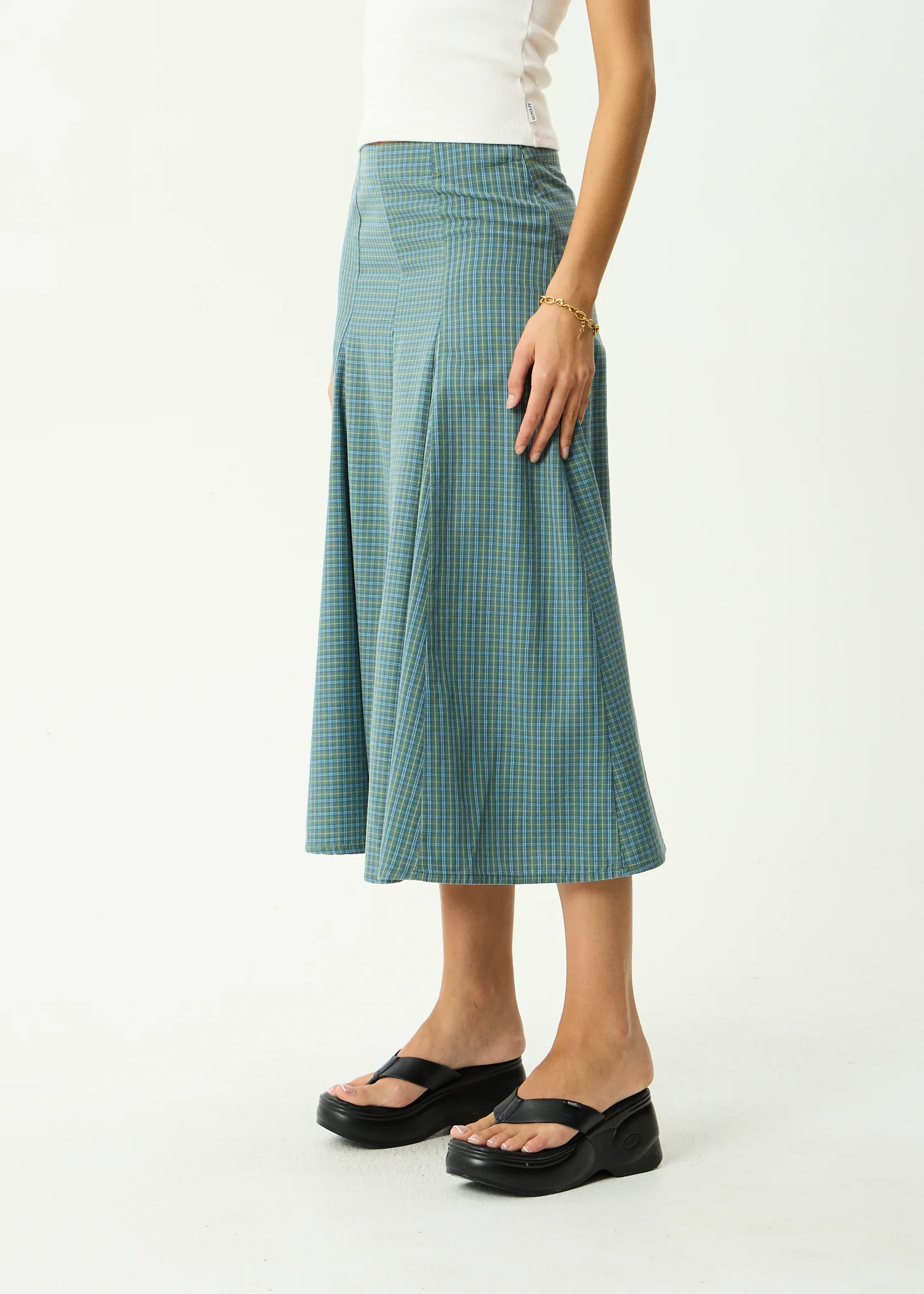 AFENDS Womens Voyager - Midi Skirt - Deep Olive Voyager