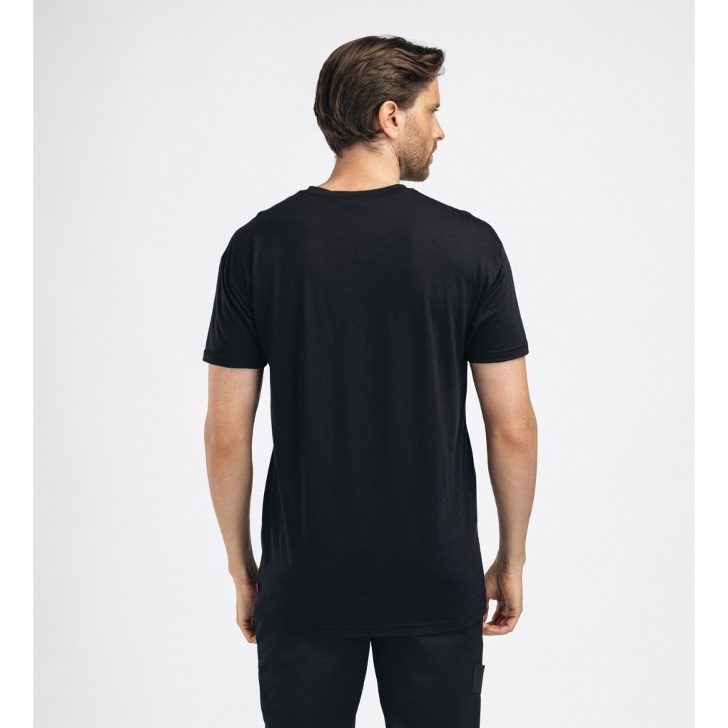Aclima Lightwool Print Antler Tee Men - jet black