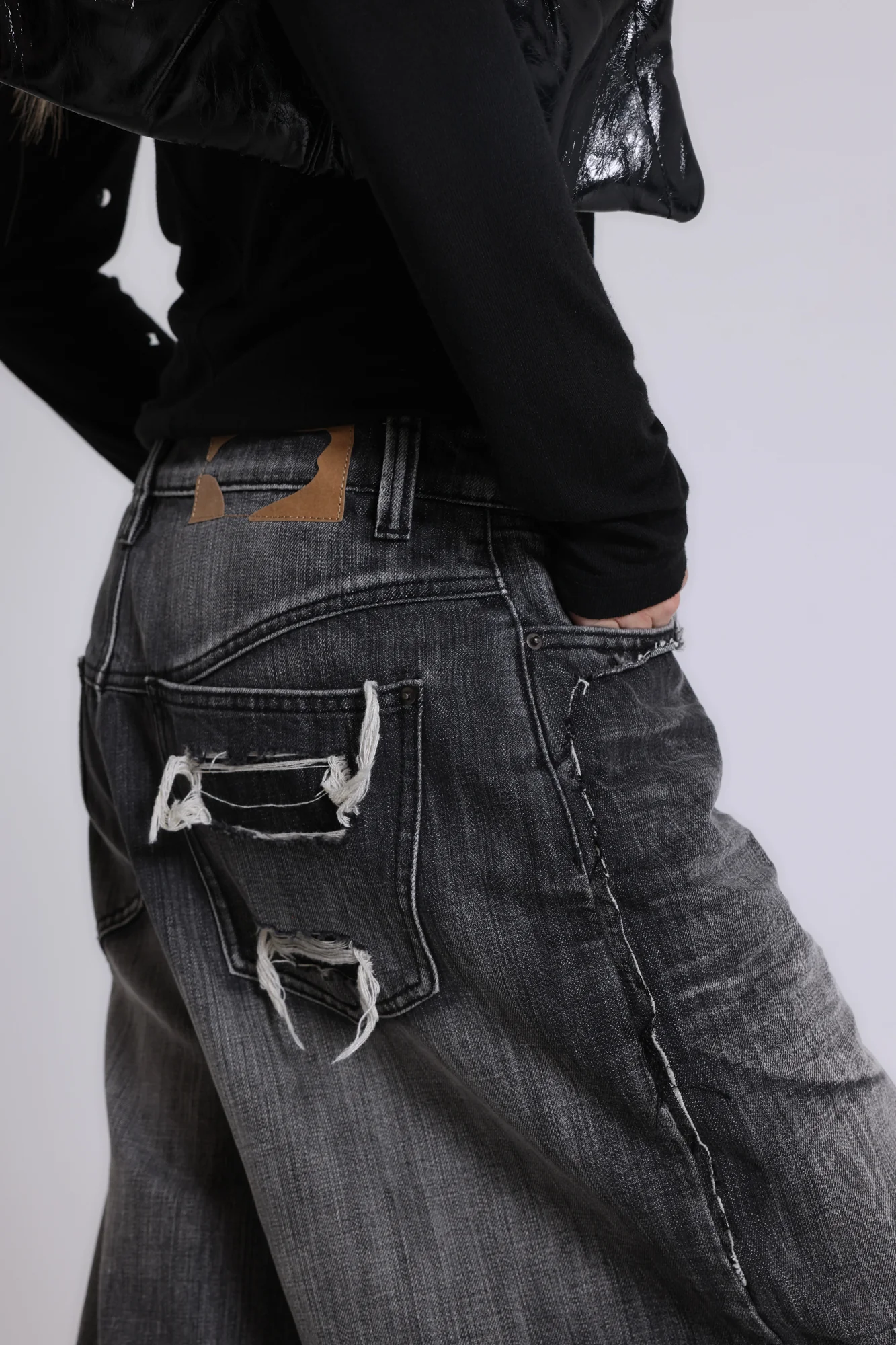 Black Eroded XL Colossus Jeans