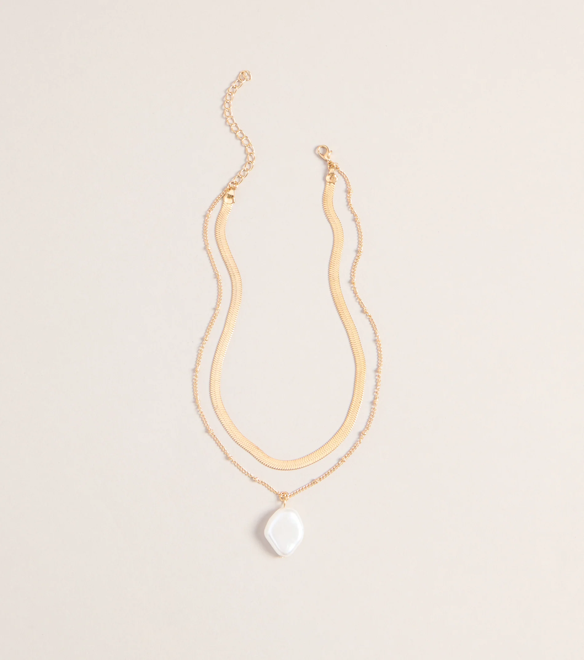 Perfectly Styled Pearl Charm Layered Necklace