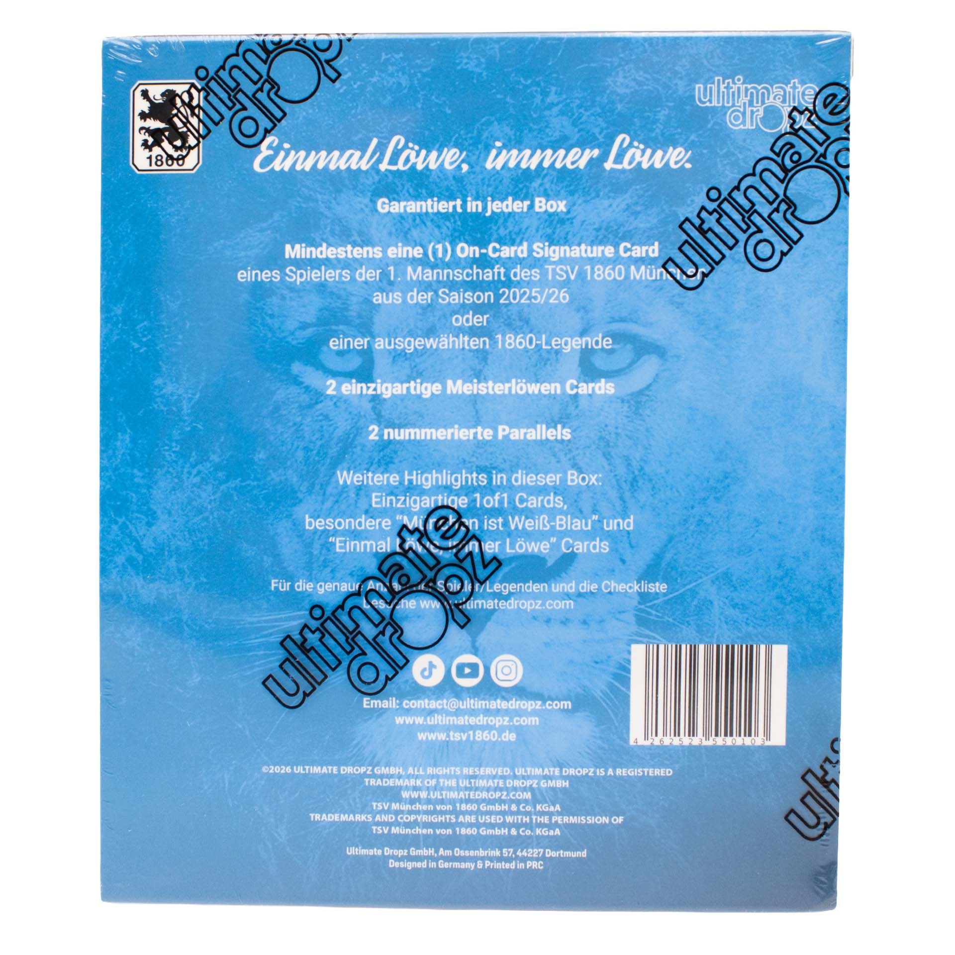 2026 Ultimate Dropz TSV 1860 München - Einmal Löwe Immer Löwe Hobby Box