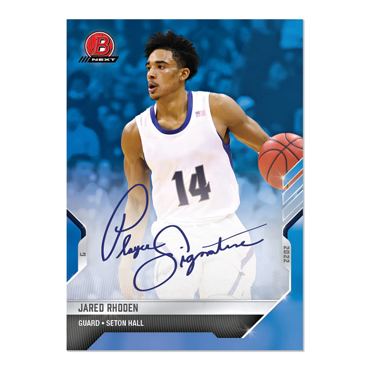 On-Card Auto # to 49 - Jared Rhoden - 2022 Bowman NEXT TOPPS NOW® Basketball Card 18B