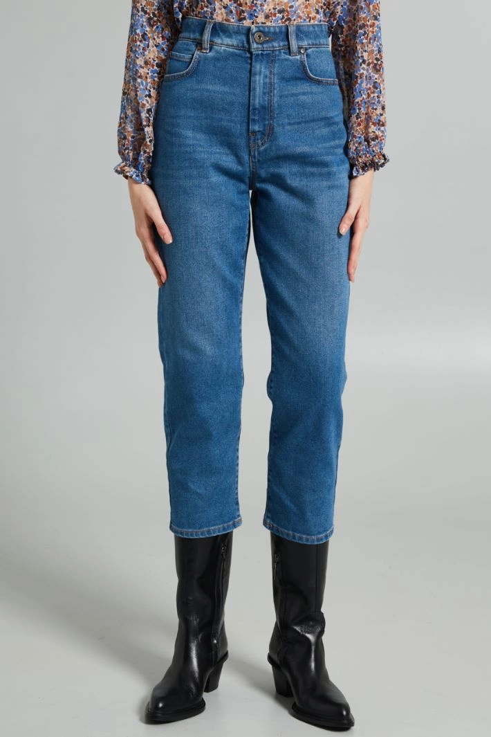Cropped five pocket jeans - DENIM LIGHT BLUE