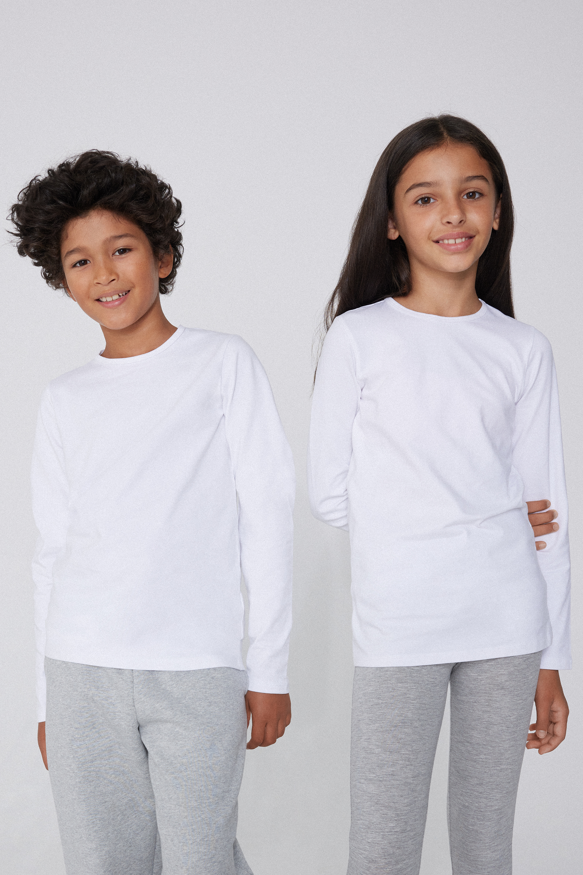 Kids’ Unisex Long-Sleeved Rounded Neck Thermal Cotton Top