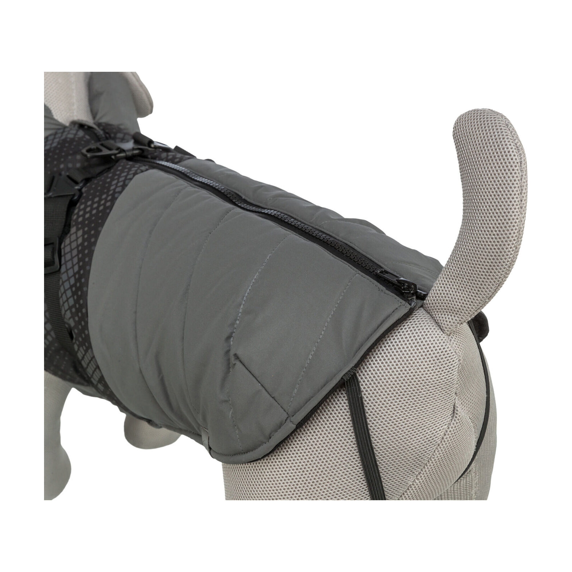 Trixie Winter Coat with Harness Pontis Reflect - Gray - XXS - 24 cm