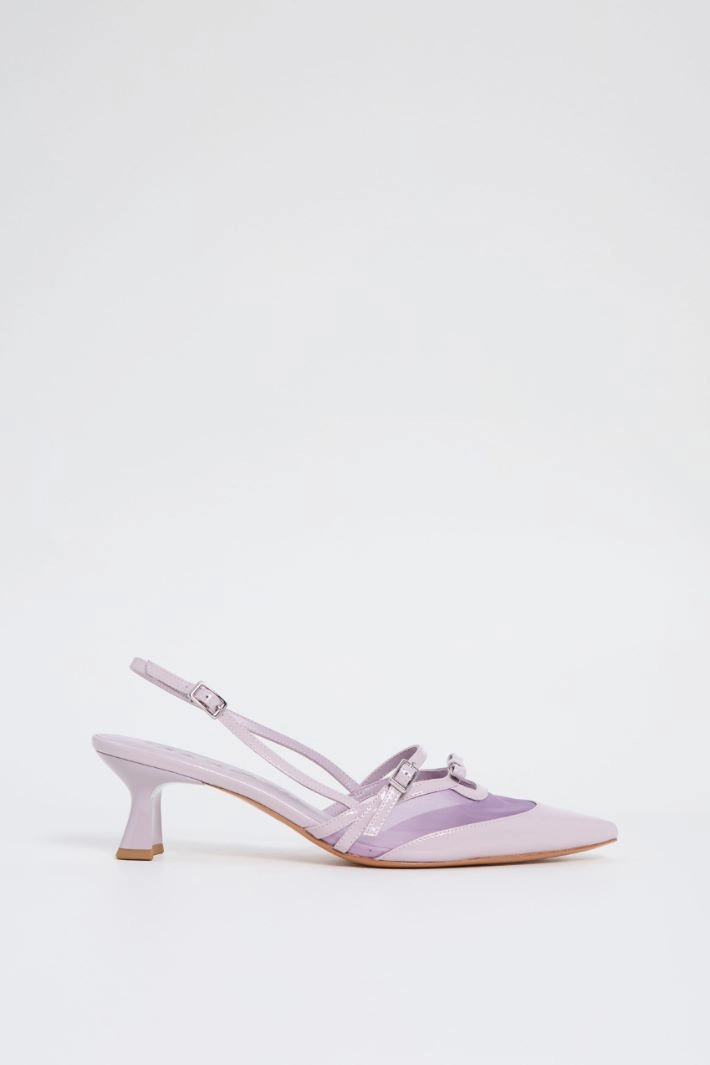 Patent leather slingbacks - LILAC