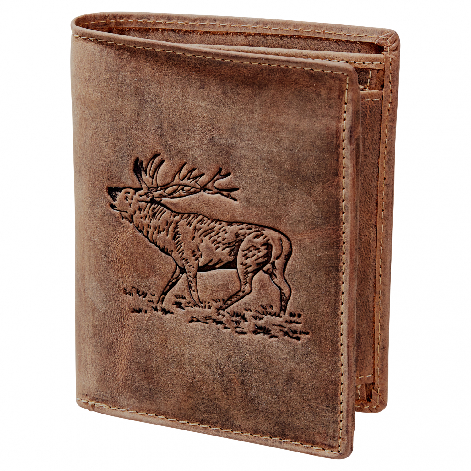 Green Burry Vintage Animal Wallet Stag (Leather)