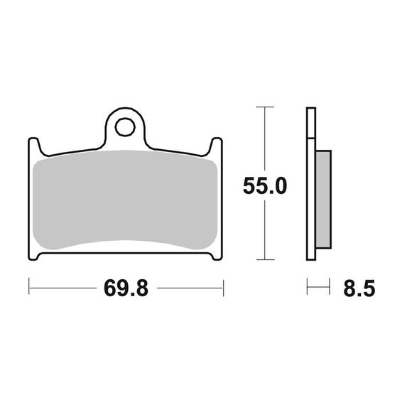 SBS 624HF Organic Front Brake PadsRef: 624HF / 624000