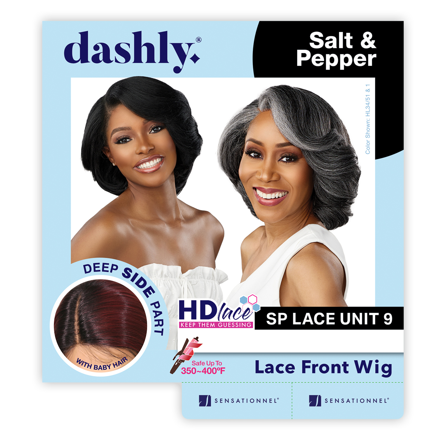 Sensationnel Dashly HD Lace Front Wig Salt N Pepper SP Unit 9