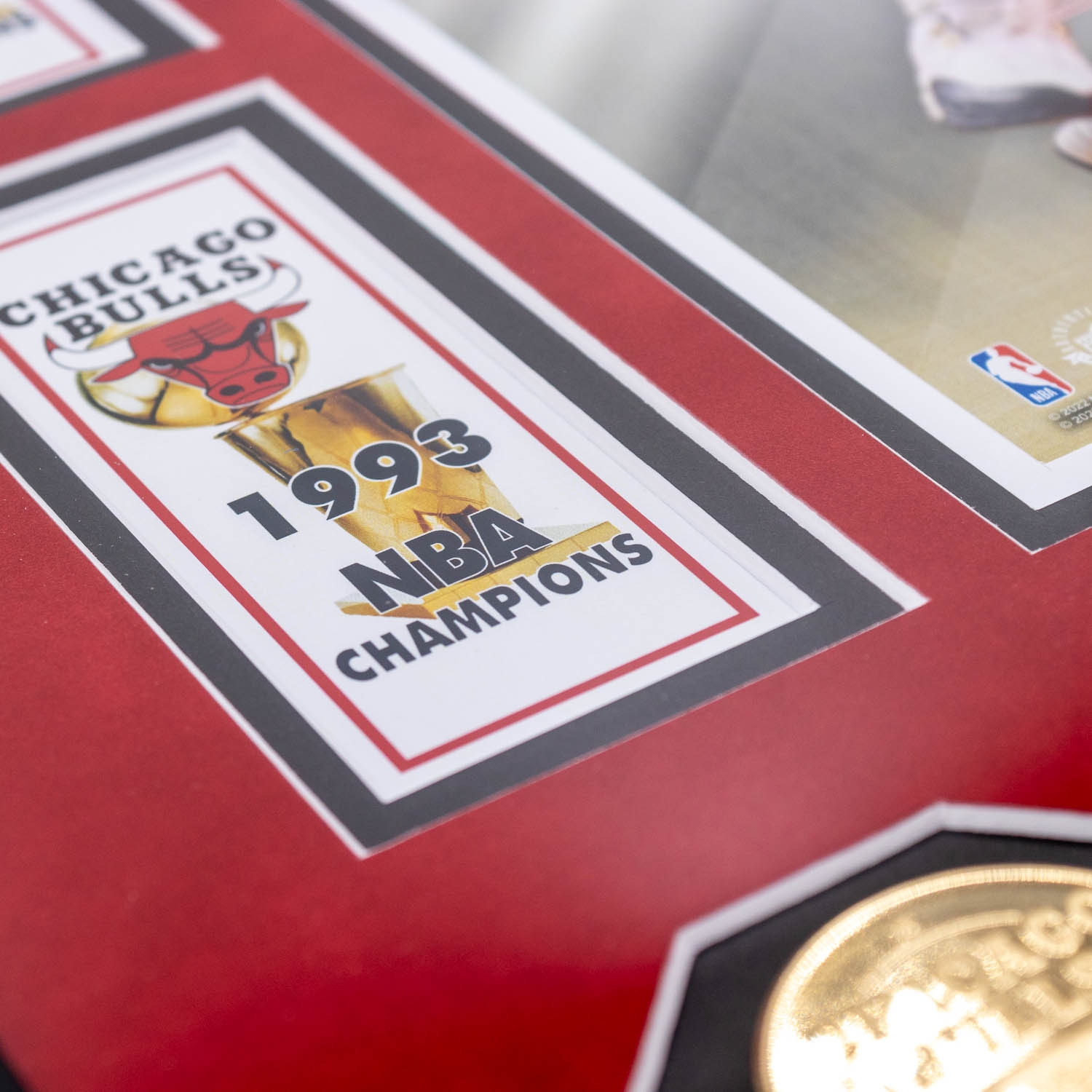 Michael Jordan Chicago Bulls 6x NBA Finals Champ Bronze Coin Framed NBA Photo
