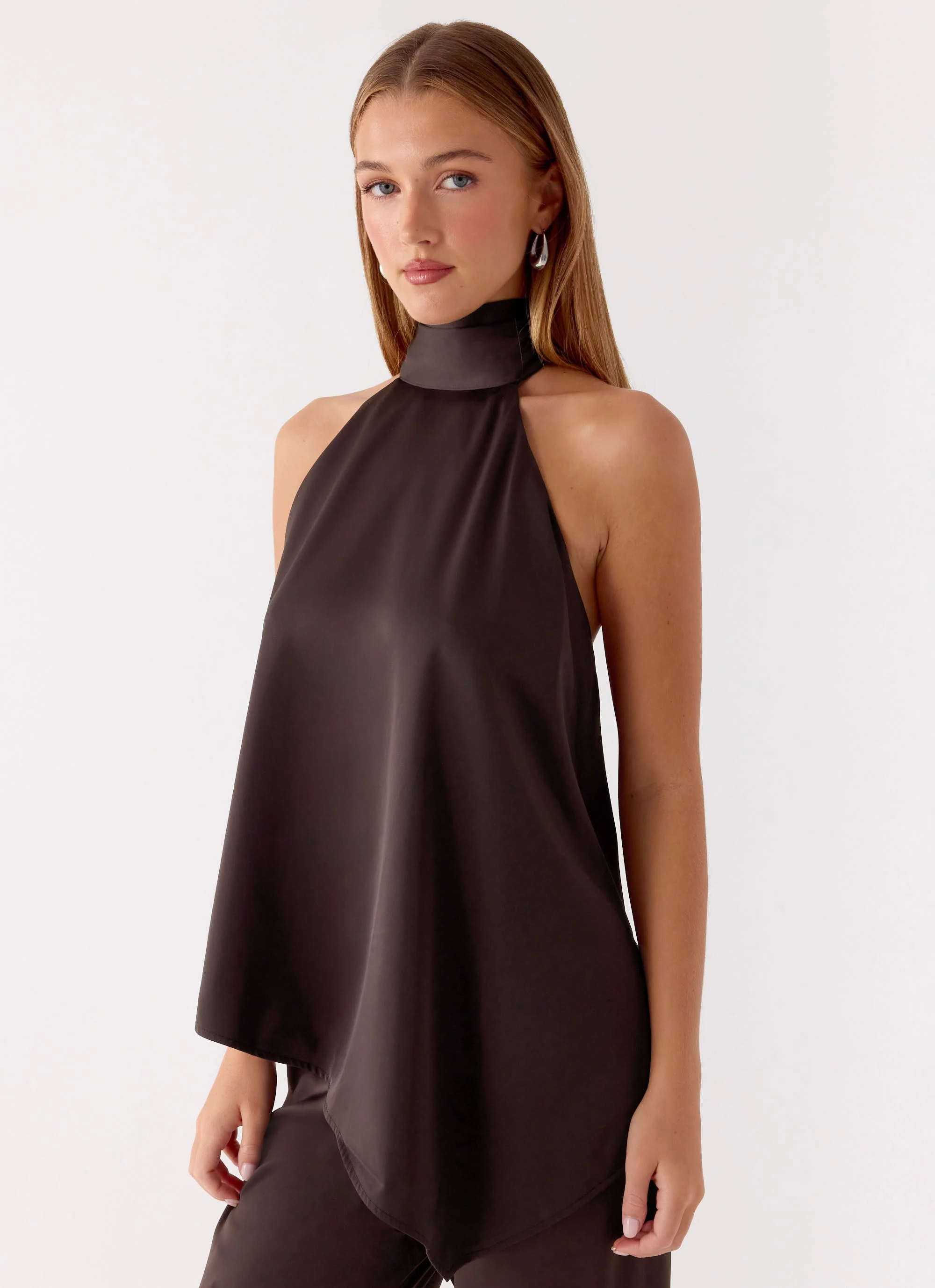 Marah Halter Top - Chocolate