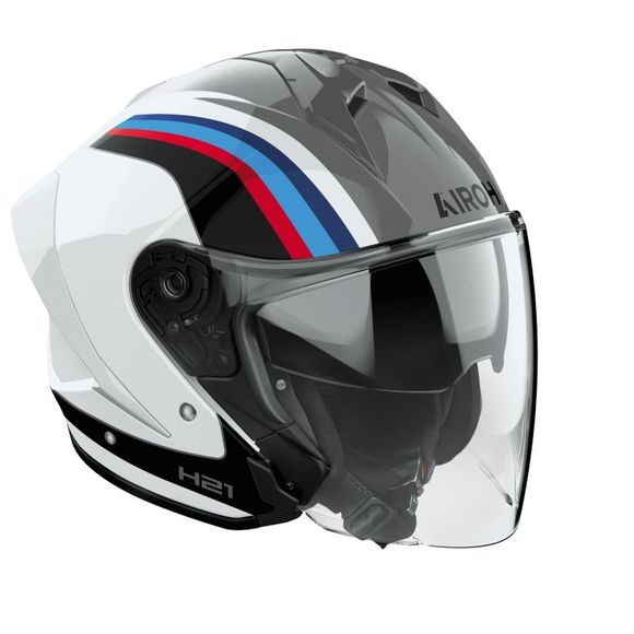 Casque jet Airoh H 21 - ARROW - Blanc / BleuRef : AR1521