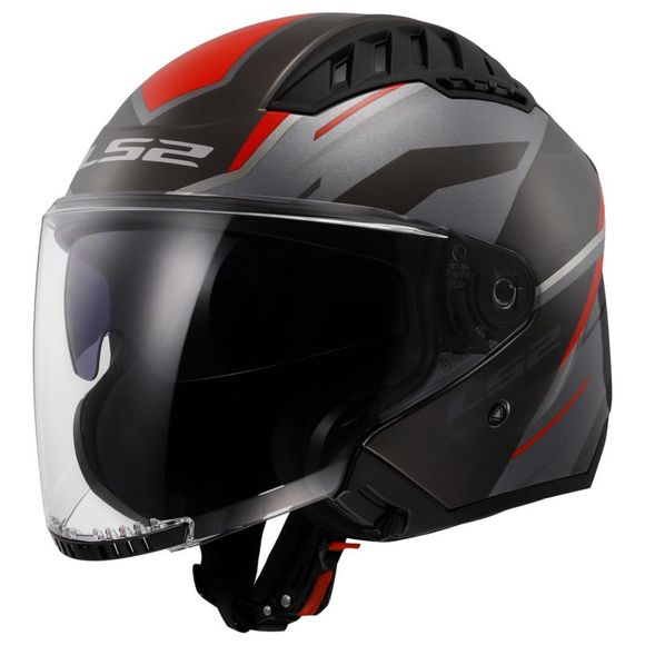 Jet LS2 of600 Copter II helmet - Diston - Gray / RedRef: LS0876