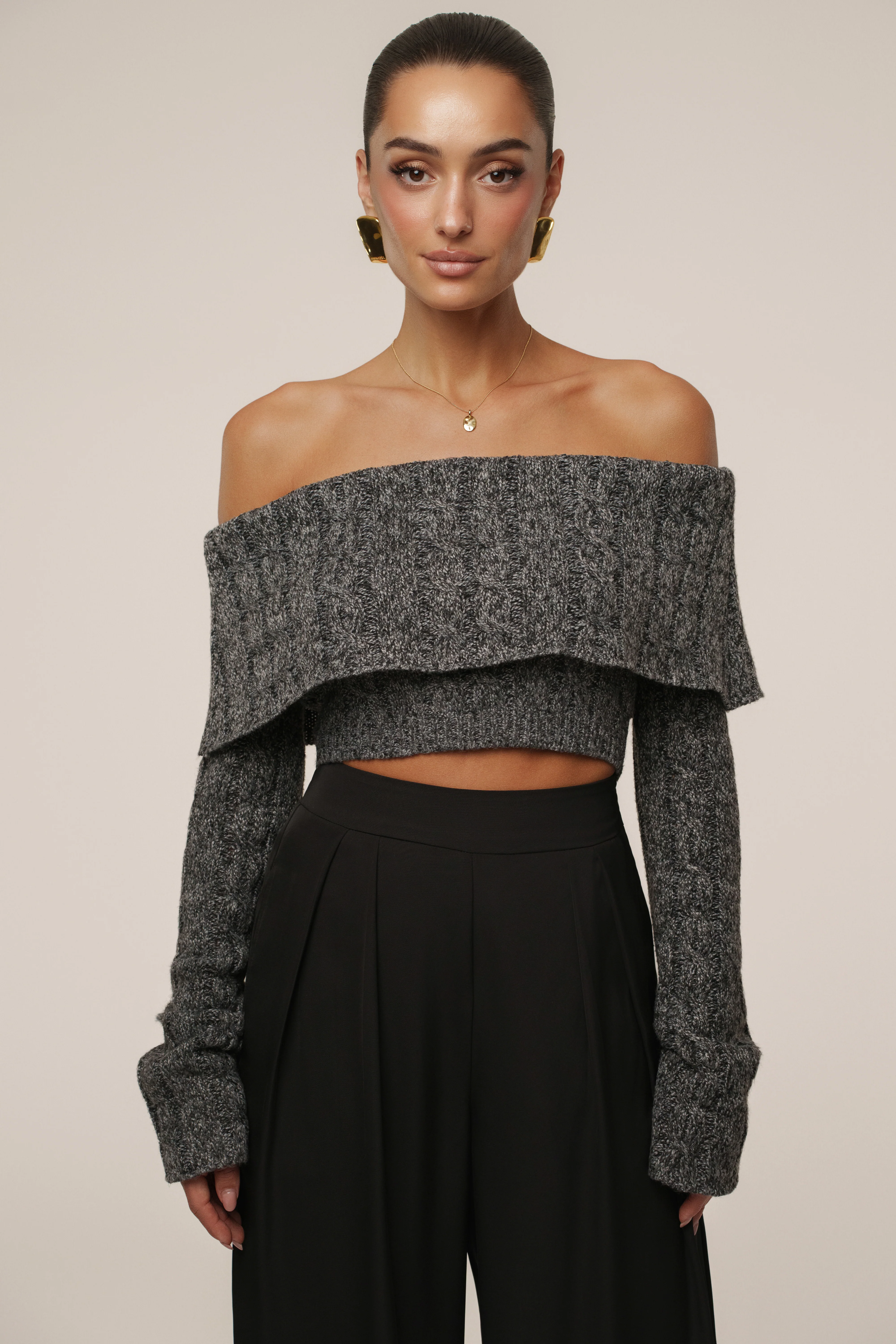 Grey Off Duty Sweater Top