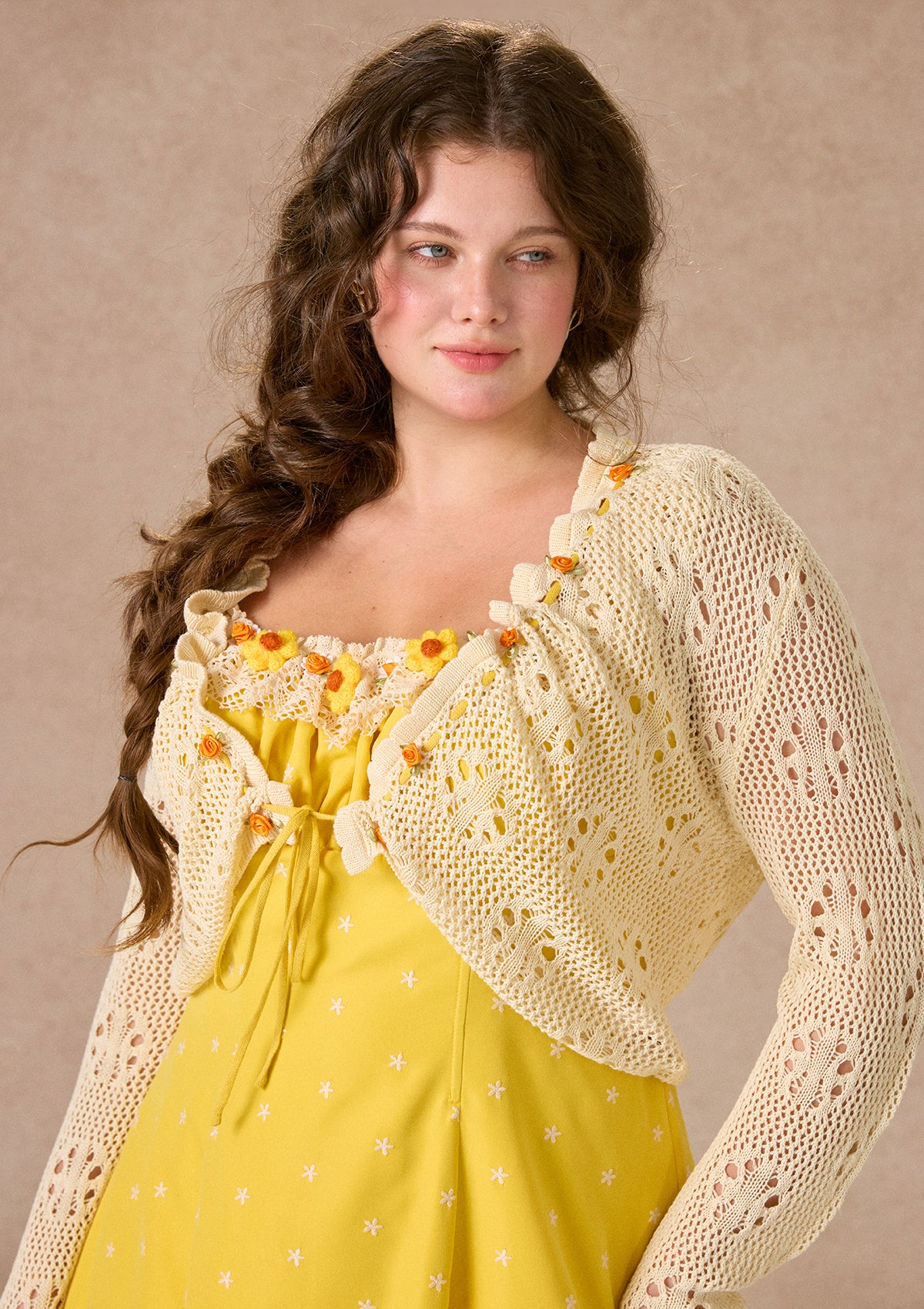 Curve&Plus Little Orange Cardigan
