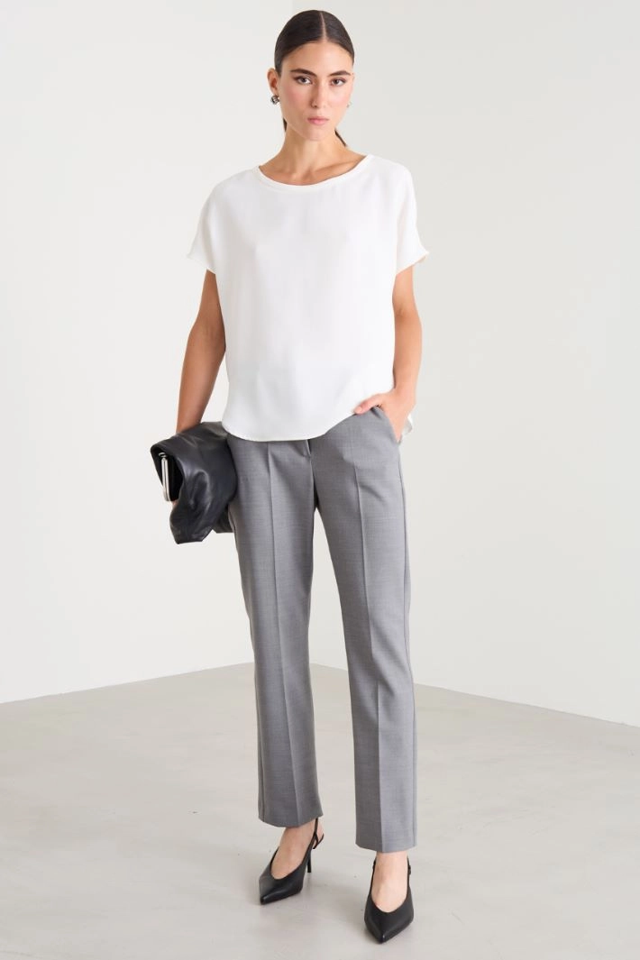 Wool cigarette trousers - GREY
