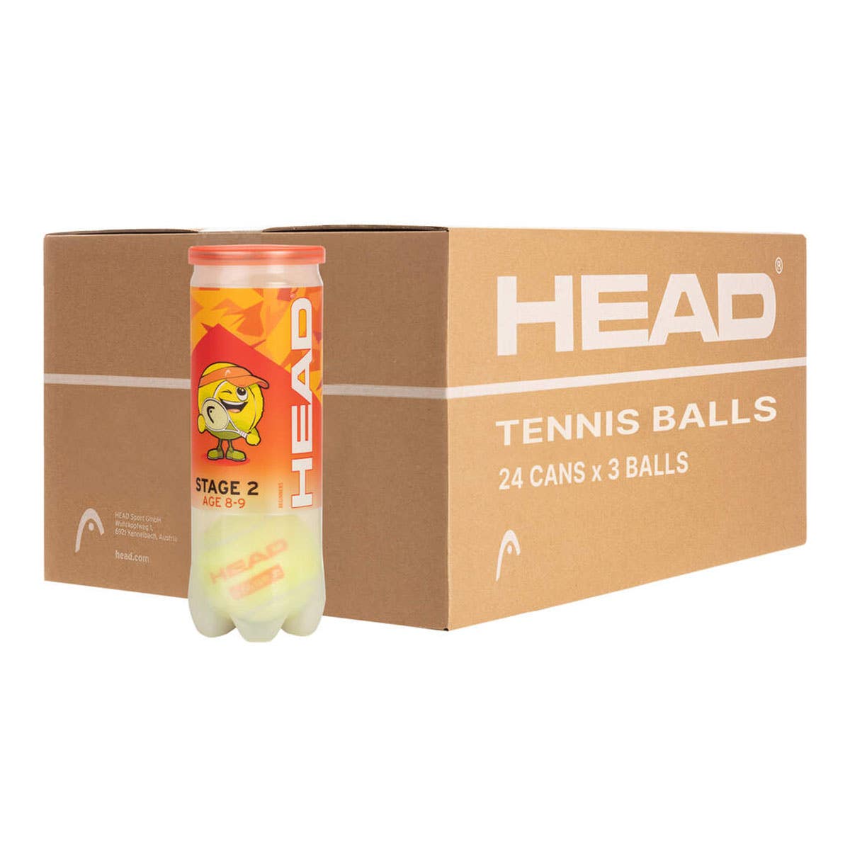 BOX 24 CANS 3 TENNIS BALLS 3B HEAD STAGE 2 ORANGE