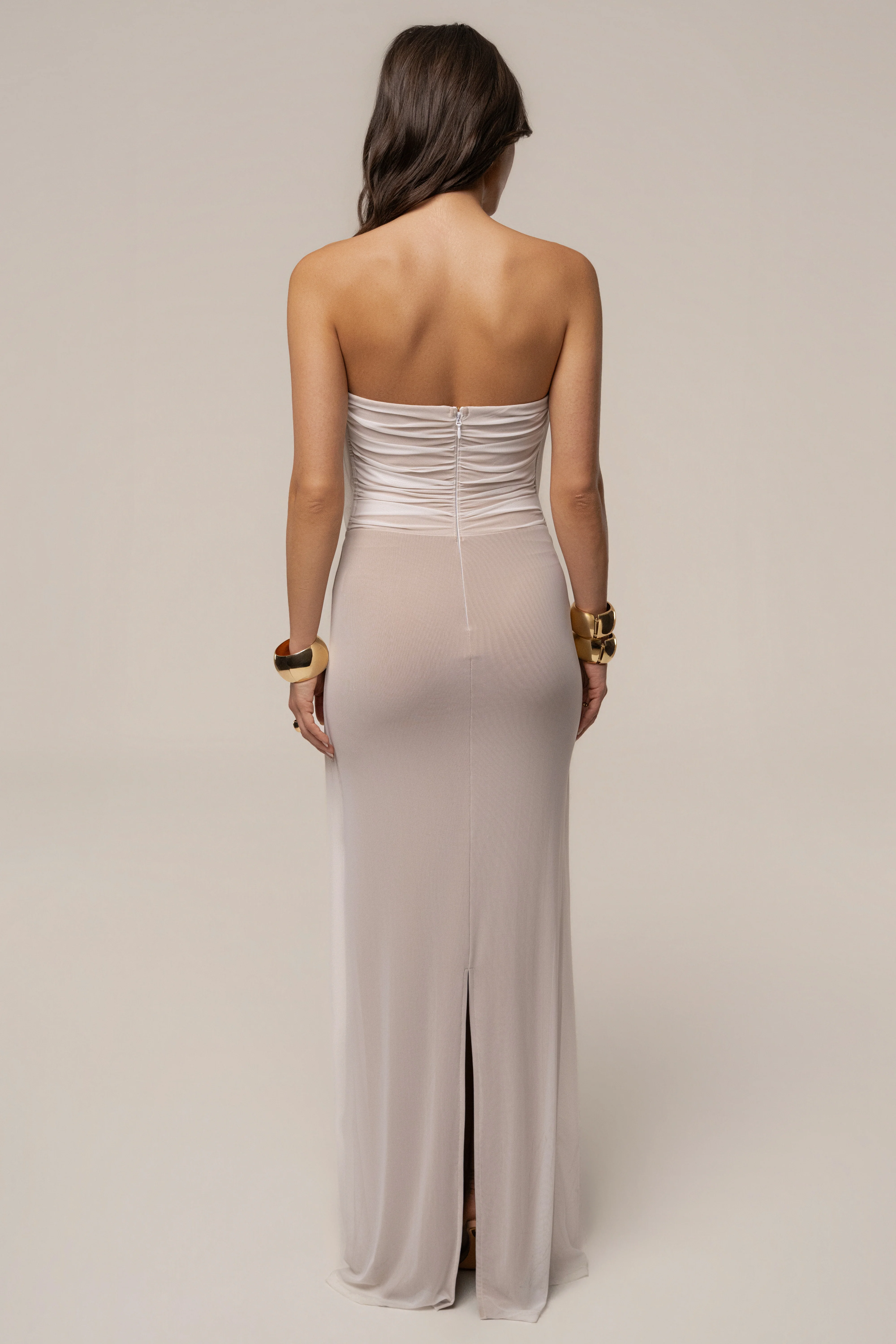 Ivory Siren Sculpted Mesh Dress