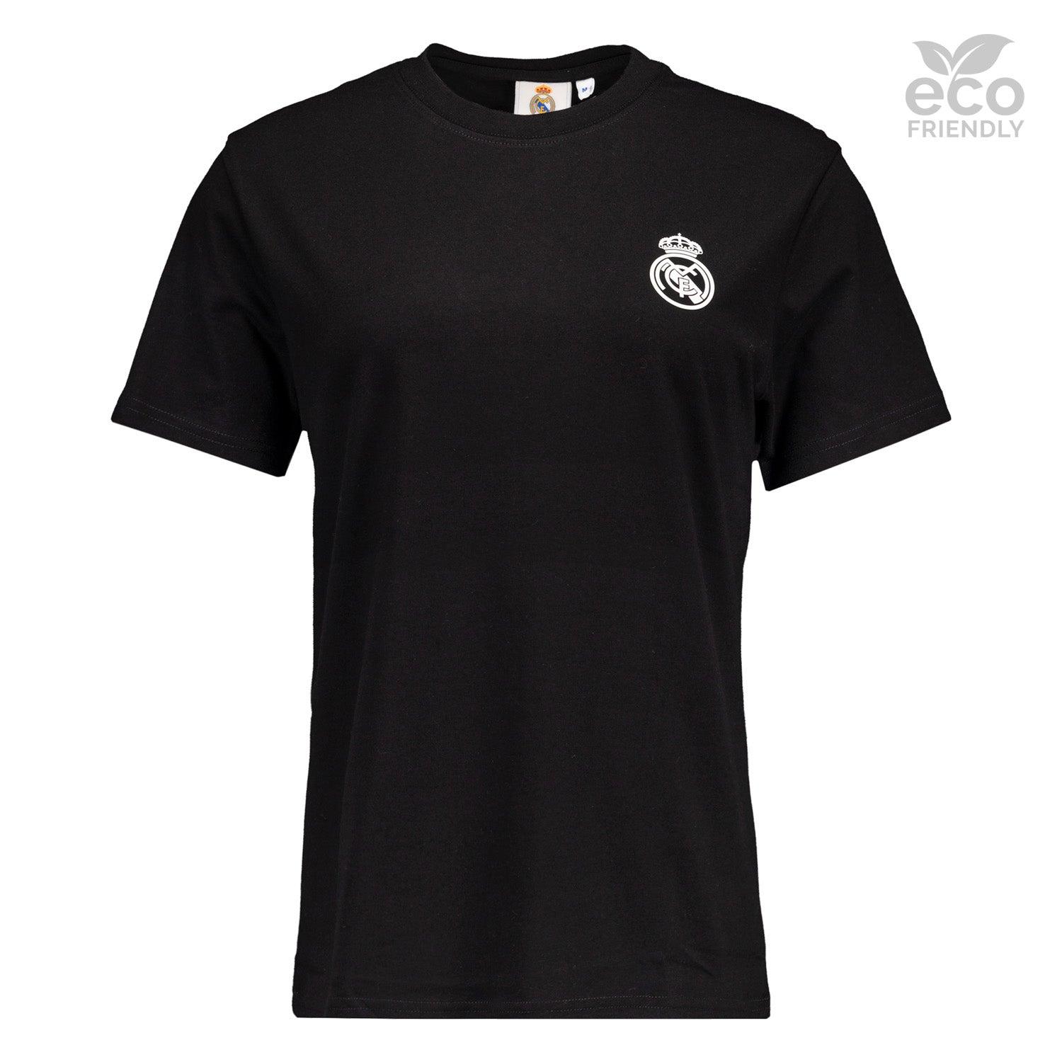 Womens ECO Essentials Real Madrid Monocolor Crest T-Shirt Black