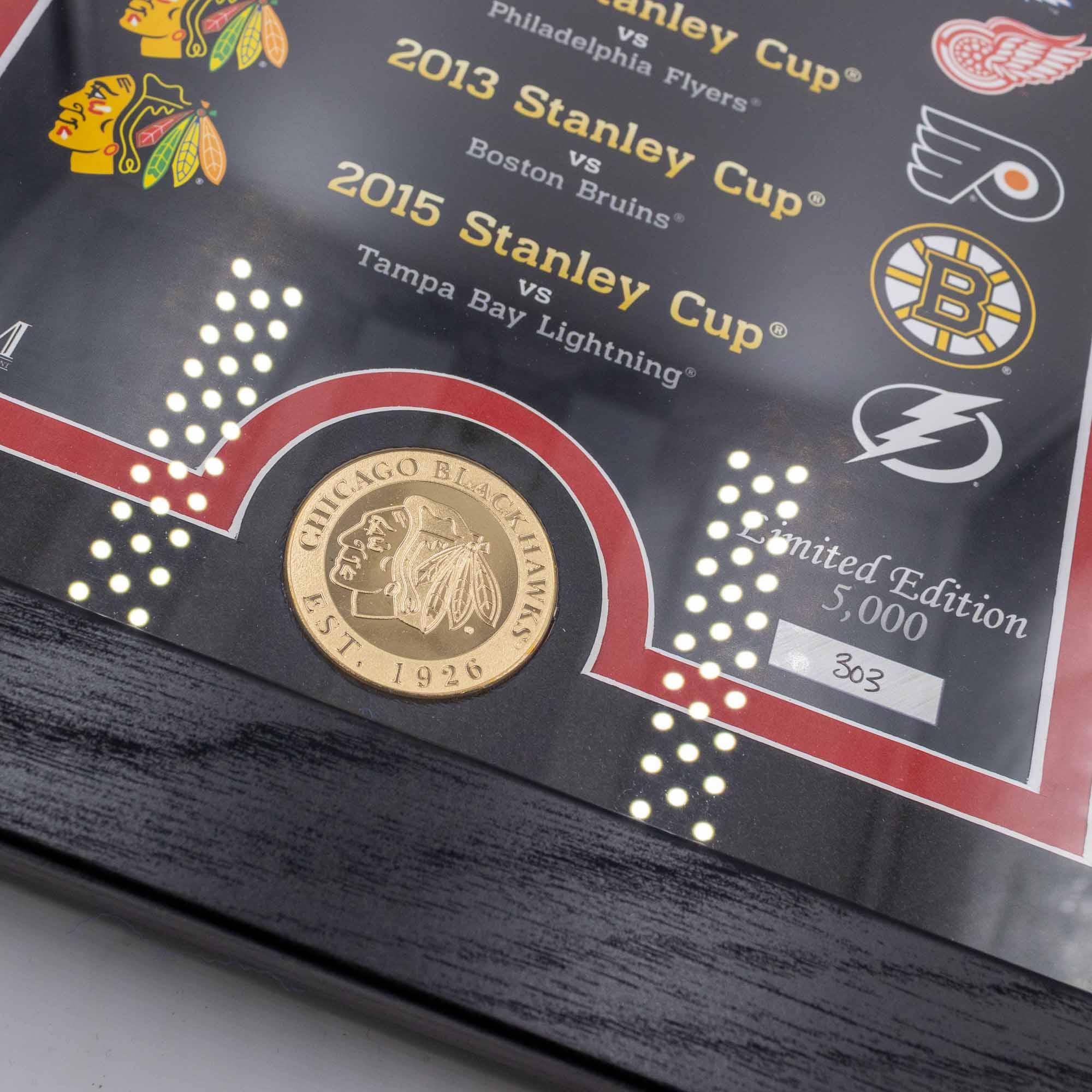 Chicago Blackhawks Stanley Cup Legacy Bronze Coin Framed NHL Photo