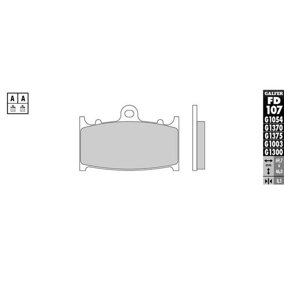 Galfer Sinter Metal Front Brake PadsRef: FD107G1054