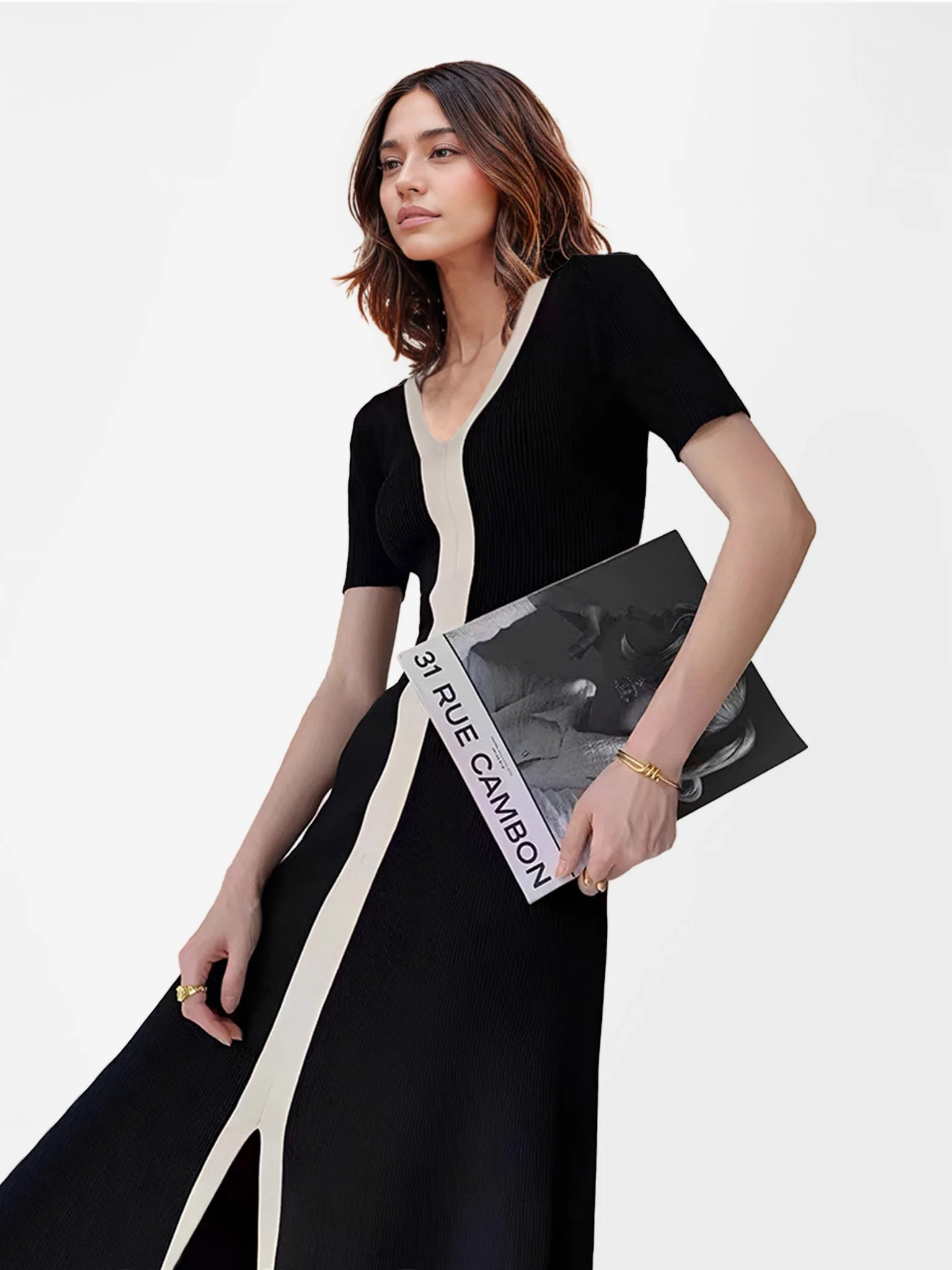 Color-Blocked Midi Dress