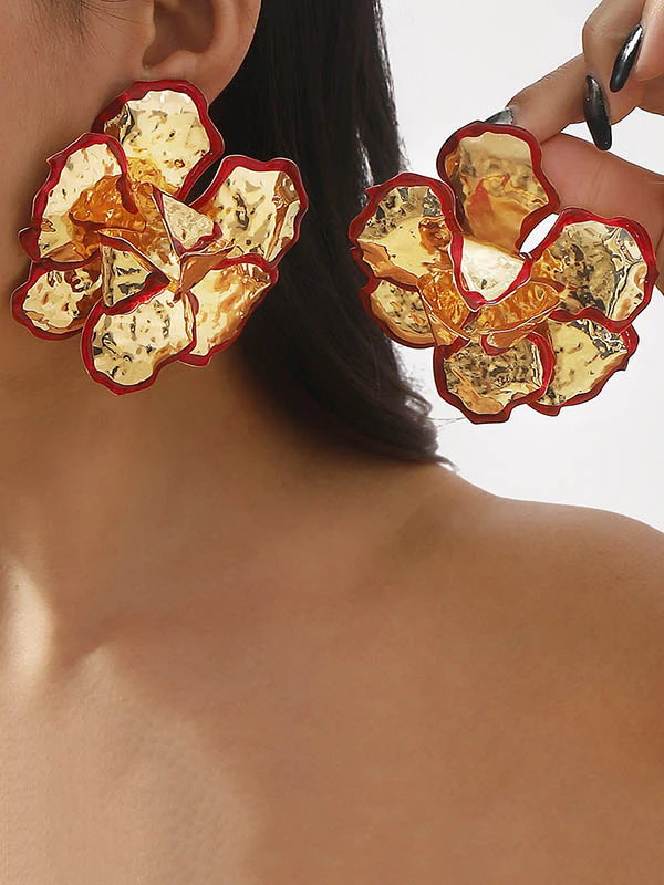 Flower Shape Drop Earrings